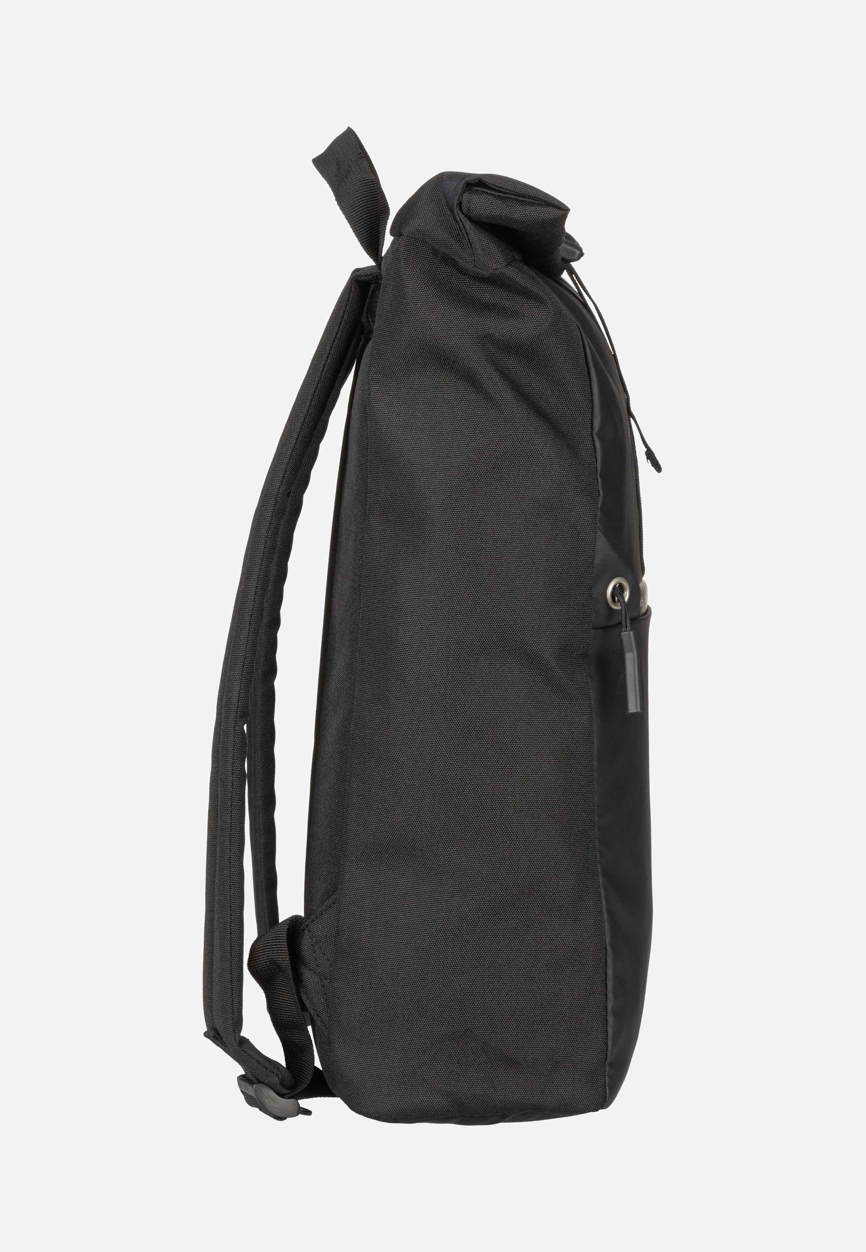 Bugatti Blanc DeLight Backpack with Rolltop Schwarz Rolltop Rucksack
