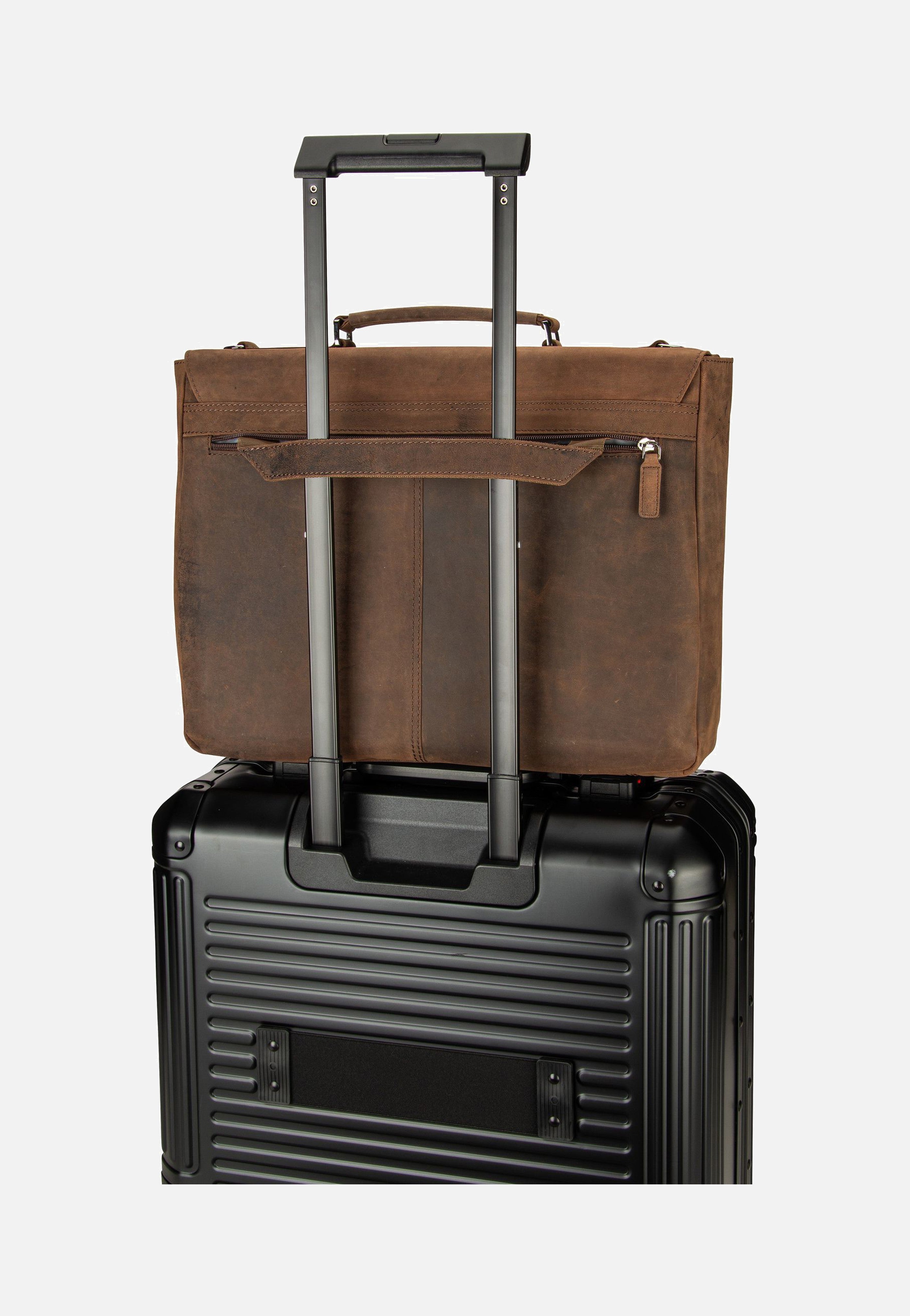 Bugatti Luca With Flap Braun Aktentasche