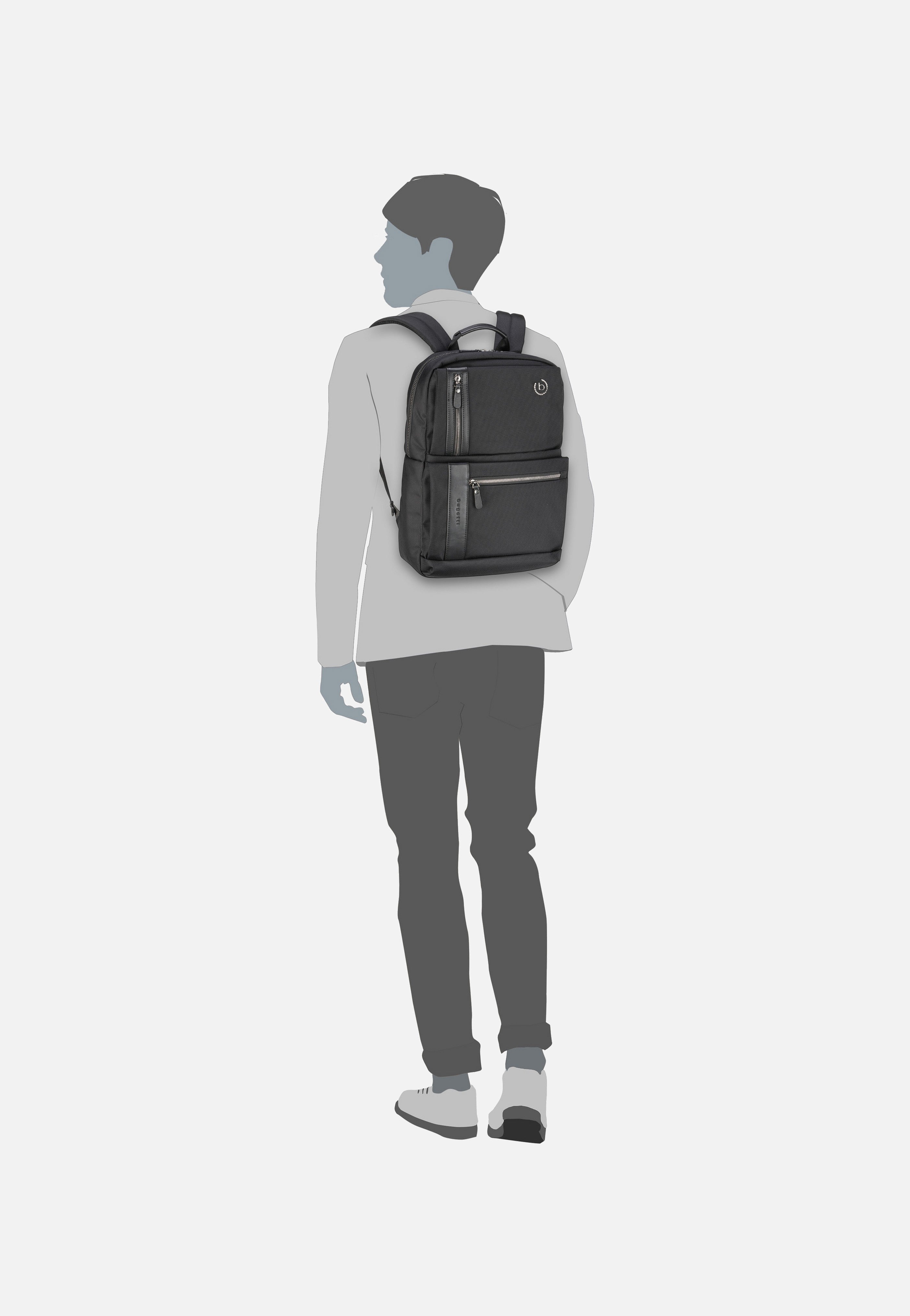 Bugatti Nero Medium Schwarz Rucksack