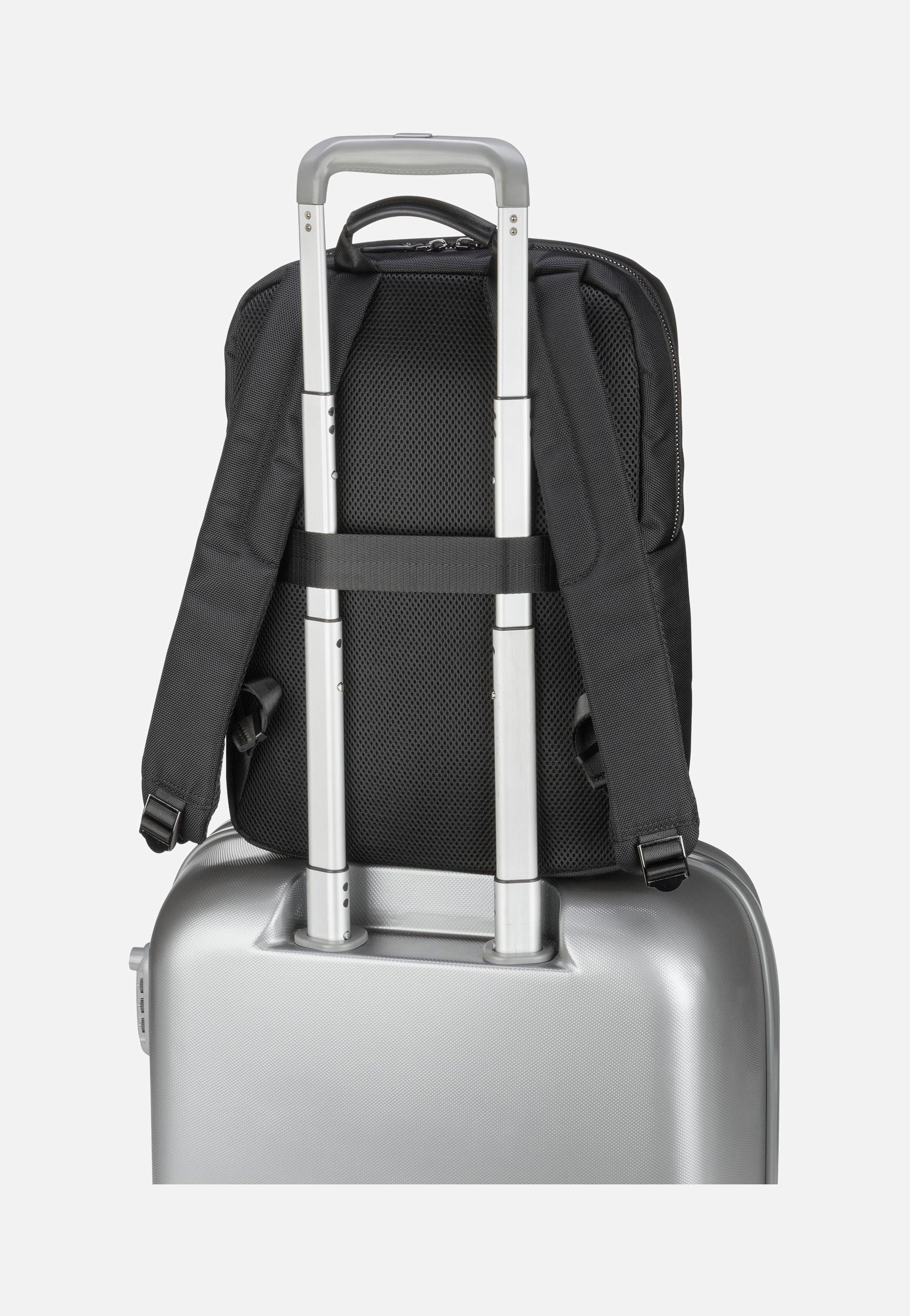 Bugatti Nero Medium Schwarz Rucksack