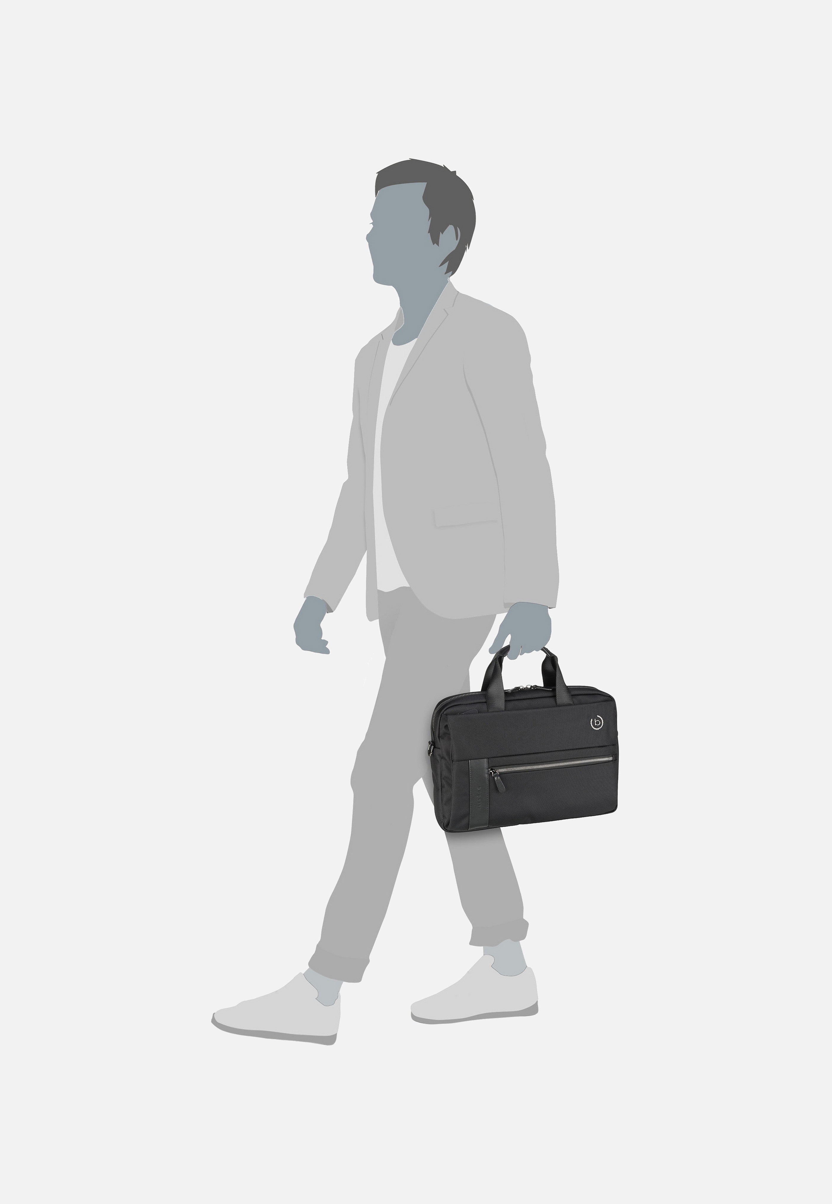Bugatti Nero Workbag Medium Schwarz Aktentasche