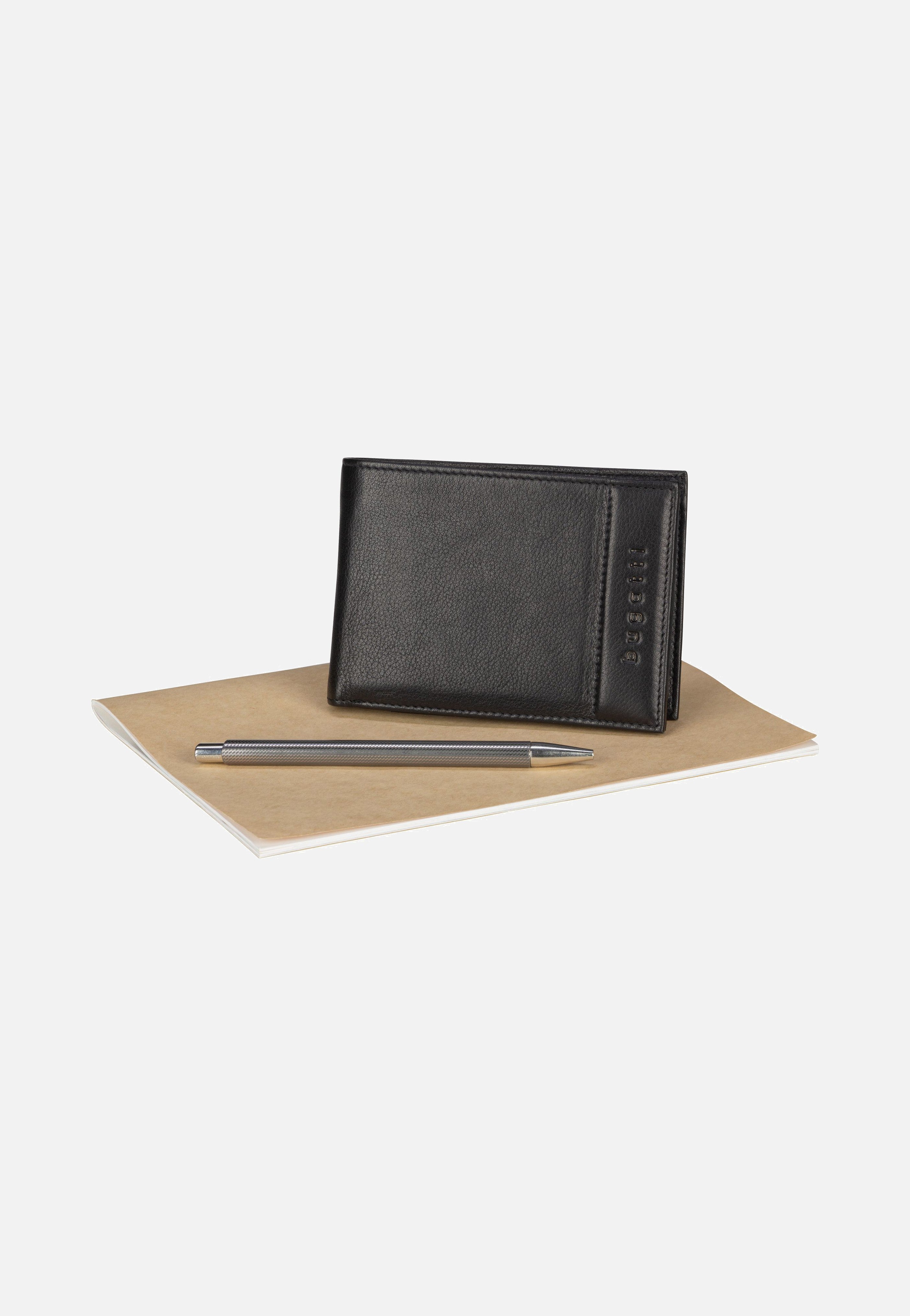 Bugatti Nome Horizontal with Flap II Schwarz Portemonnaie