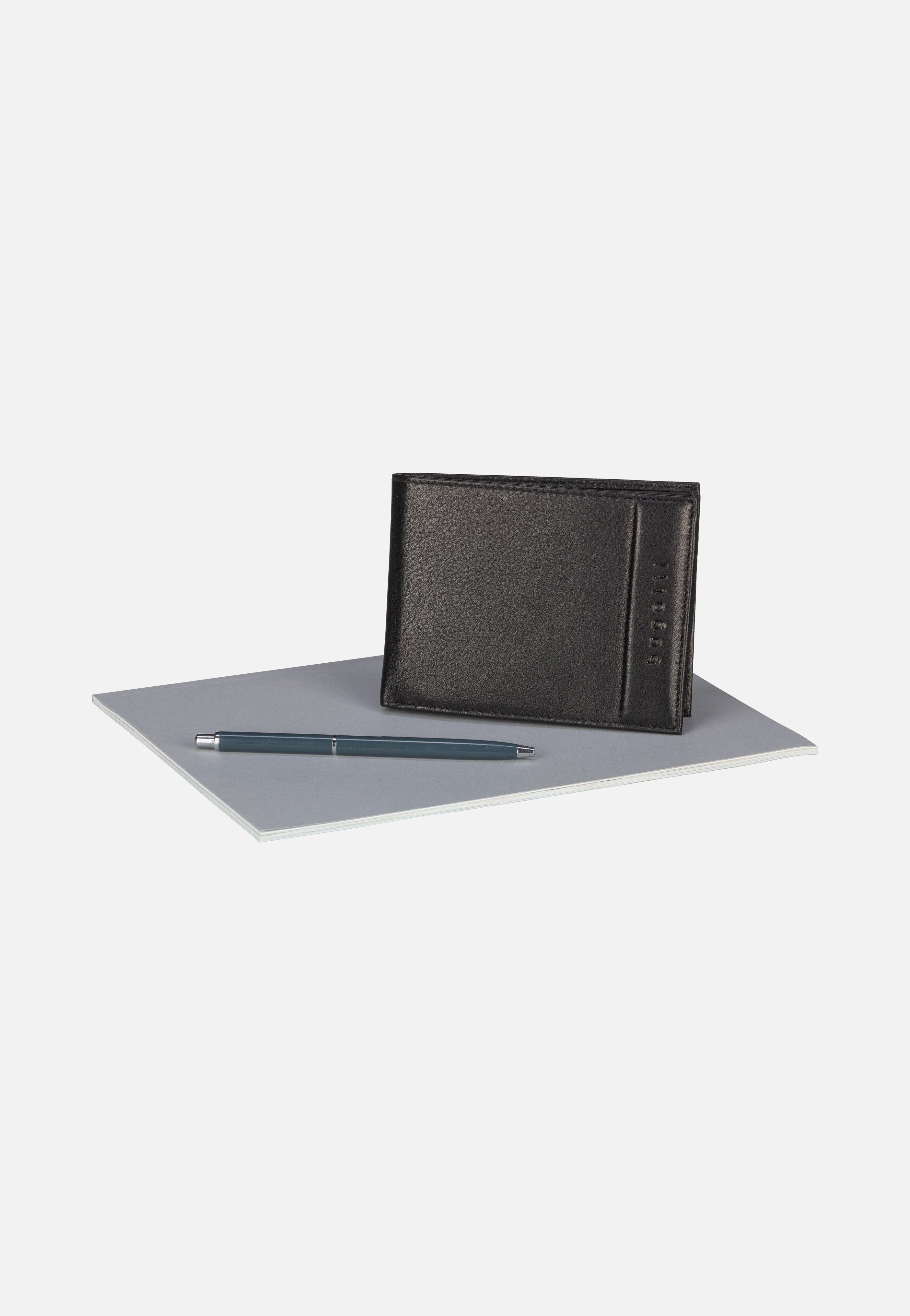 Bugatti Nome Horizontal with Flap III Schwarz Portemonnaie