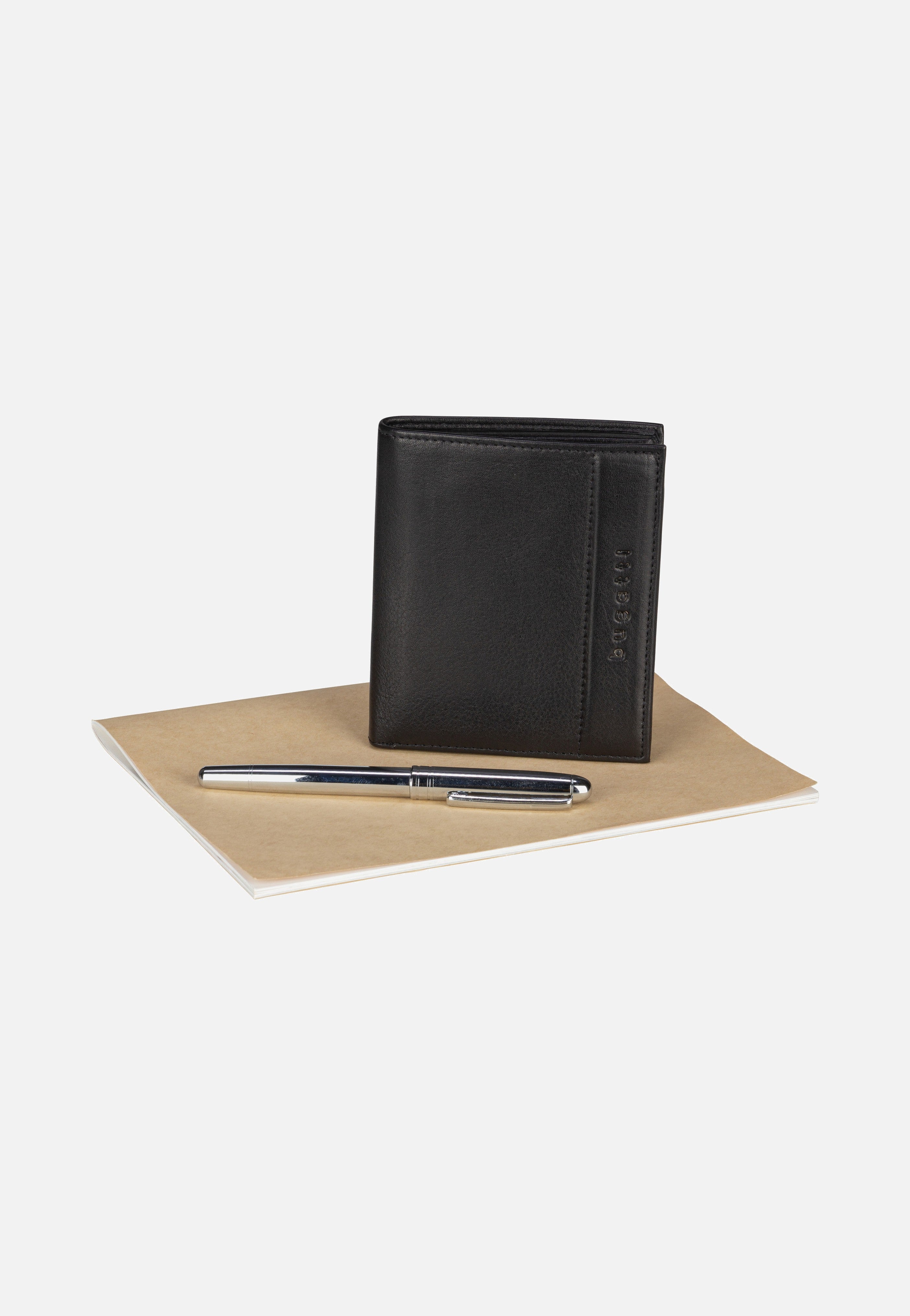 Bugatti Nome Vertical with Flap I Schwarz Portemonnaie