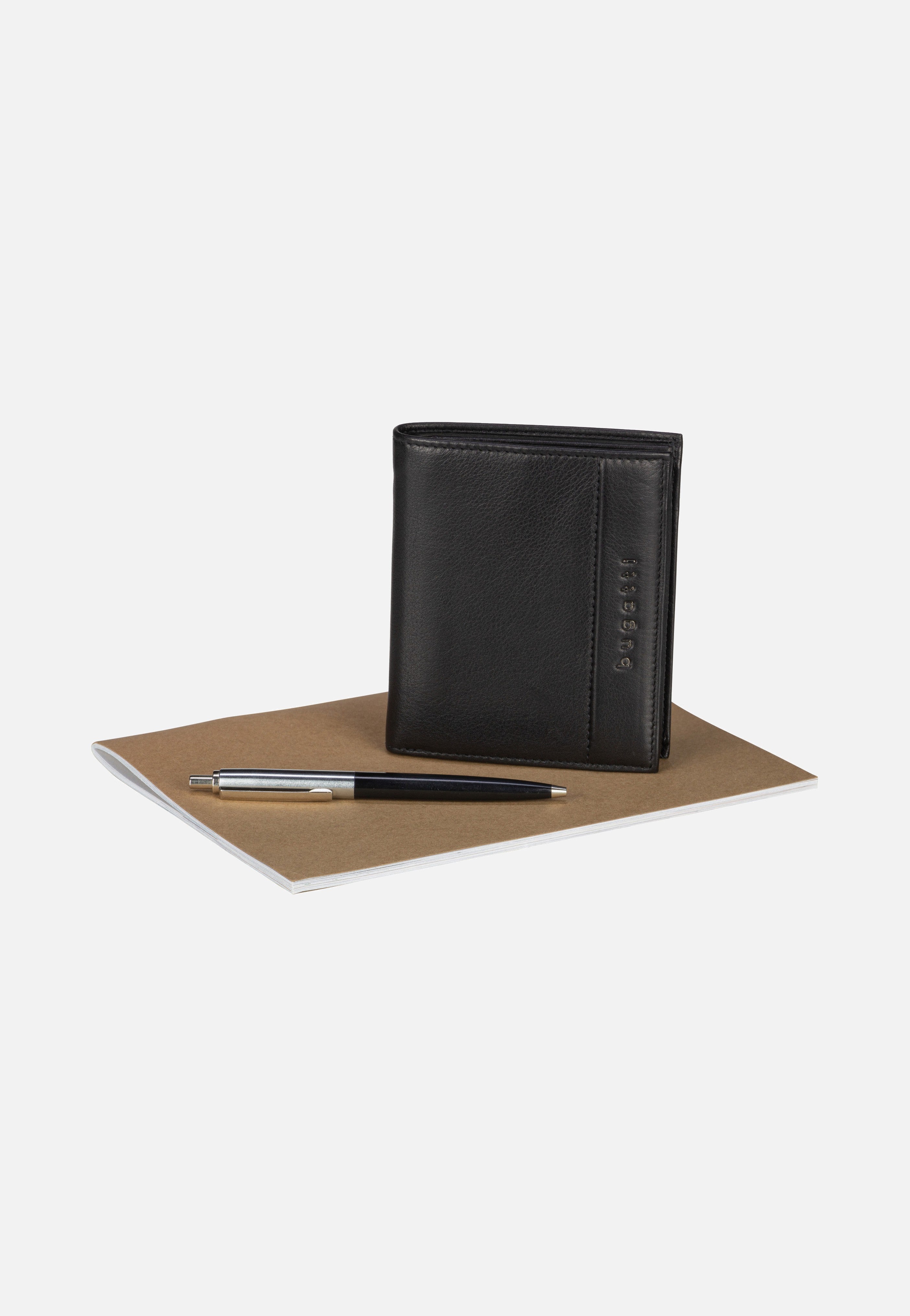 Bugatti Nome Vertical with Flap II Schwarz Portemonnaie