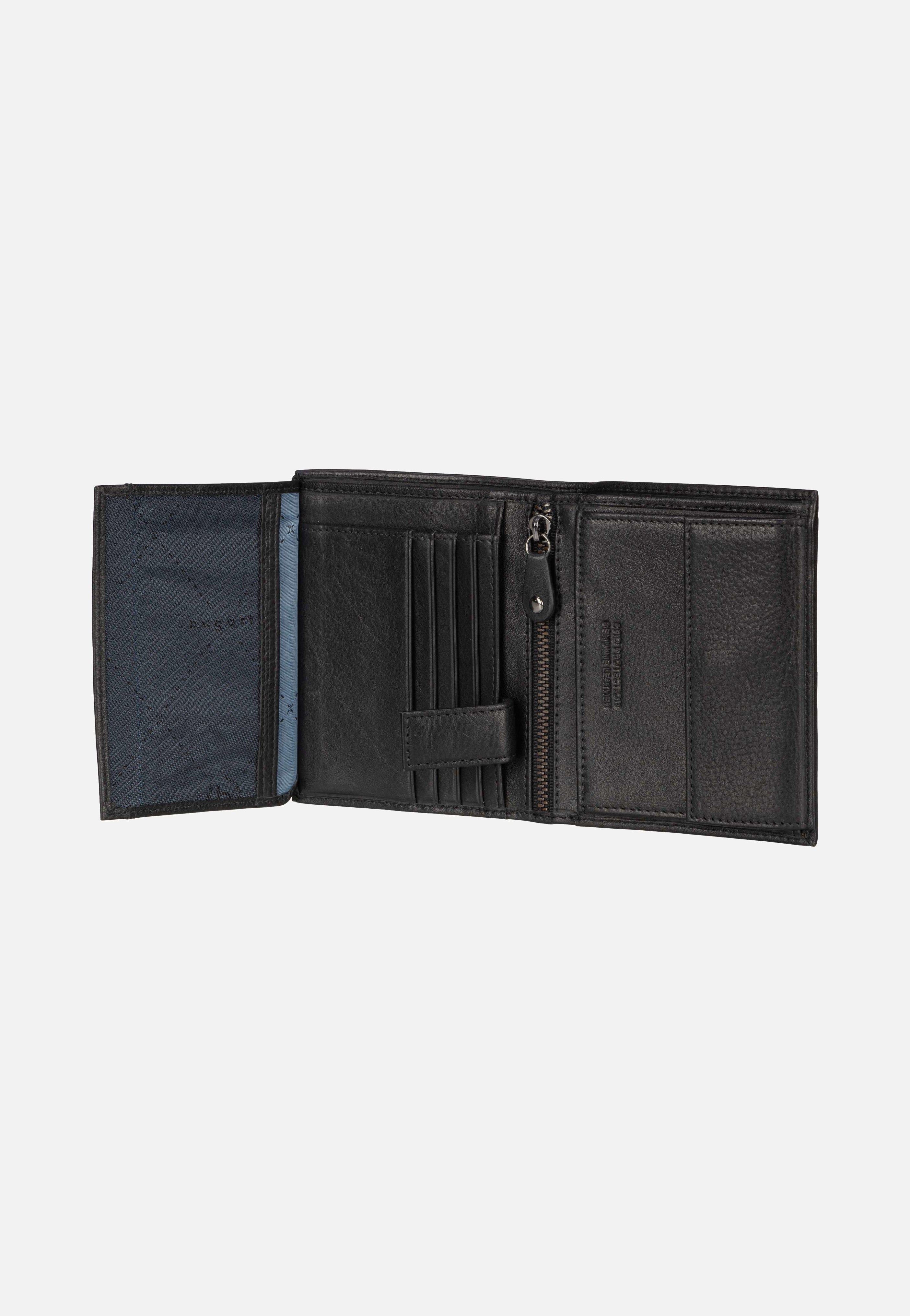 Bugatti Nome Vertical with Flap II Schwarz Portemonnaie