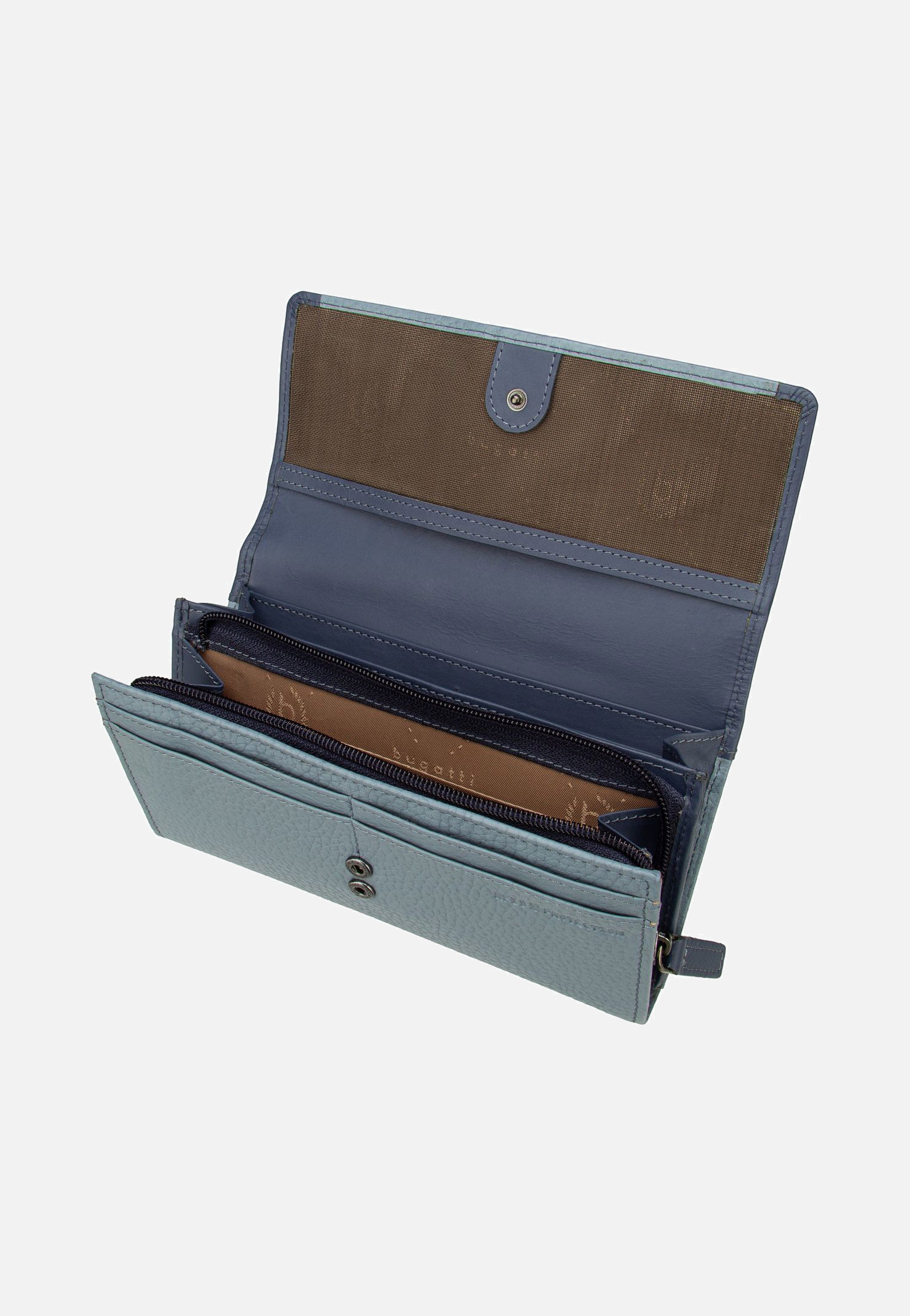 Bugatti Sina Ladies Long With Flap Denim Portemonnaie