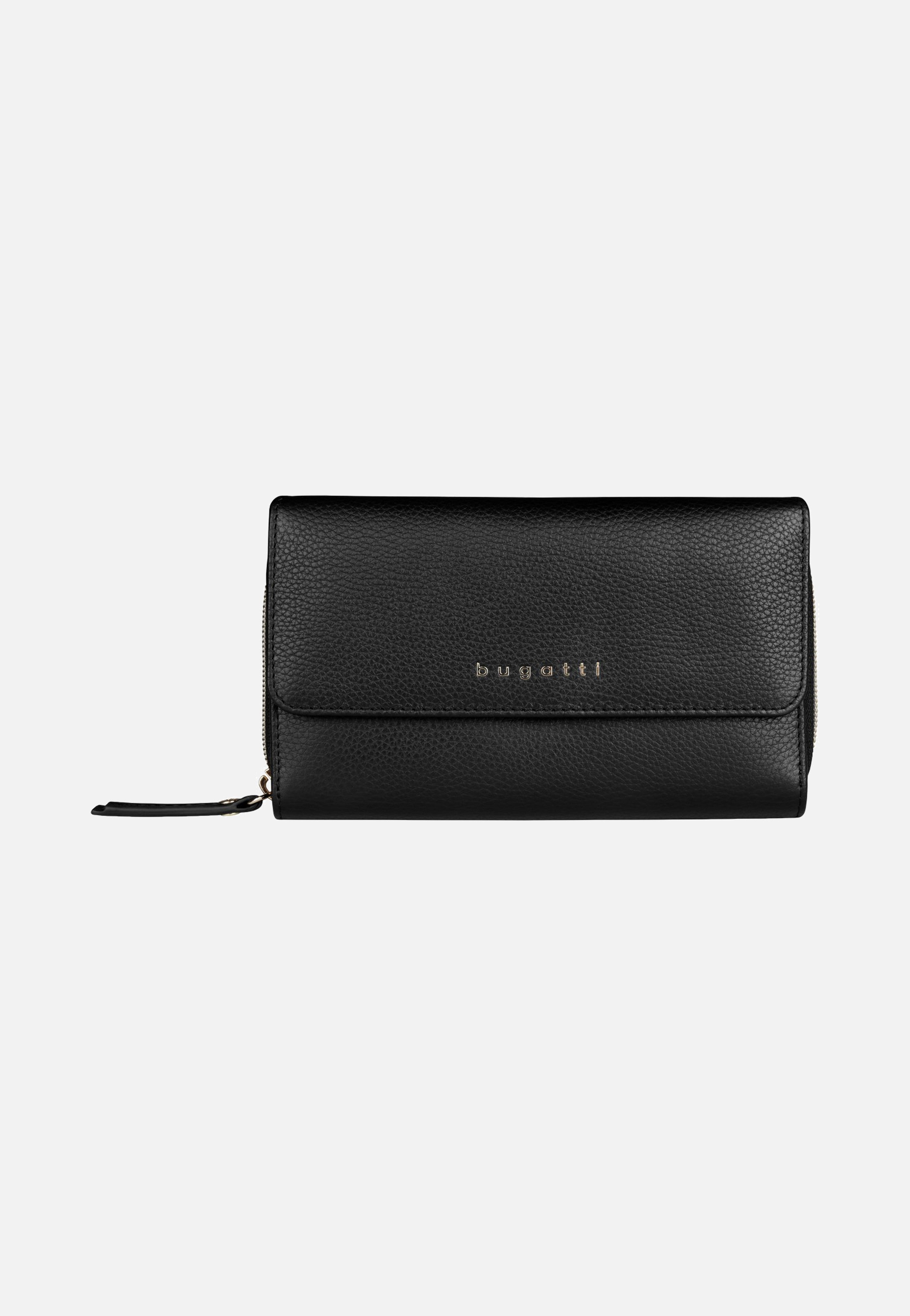 Bugatti Emilia Ladies Long Wallet With Flap Black Wallet