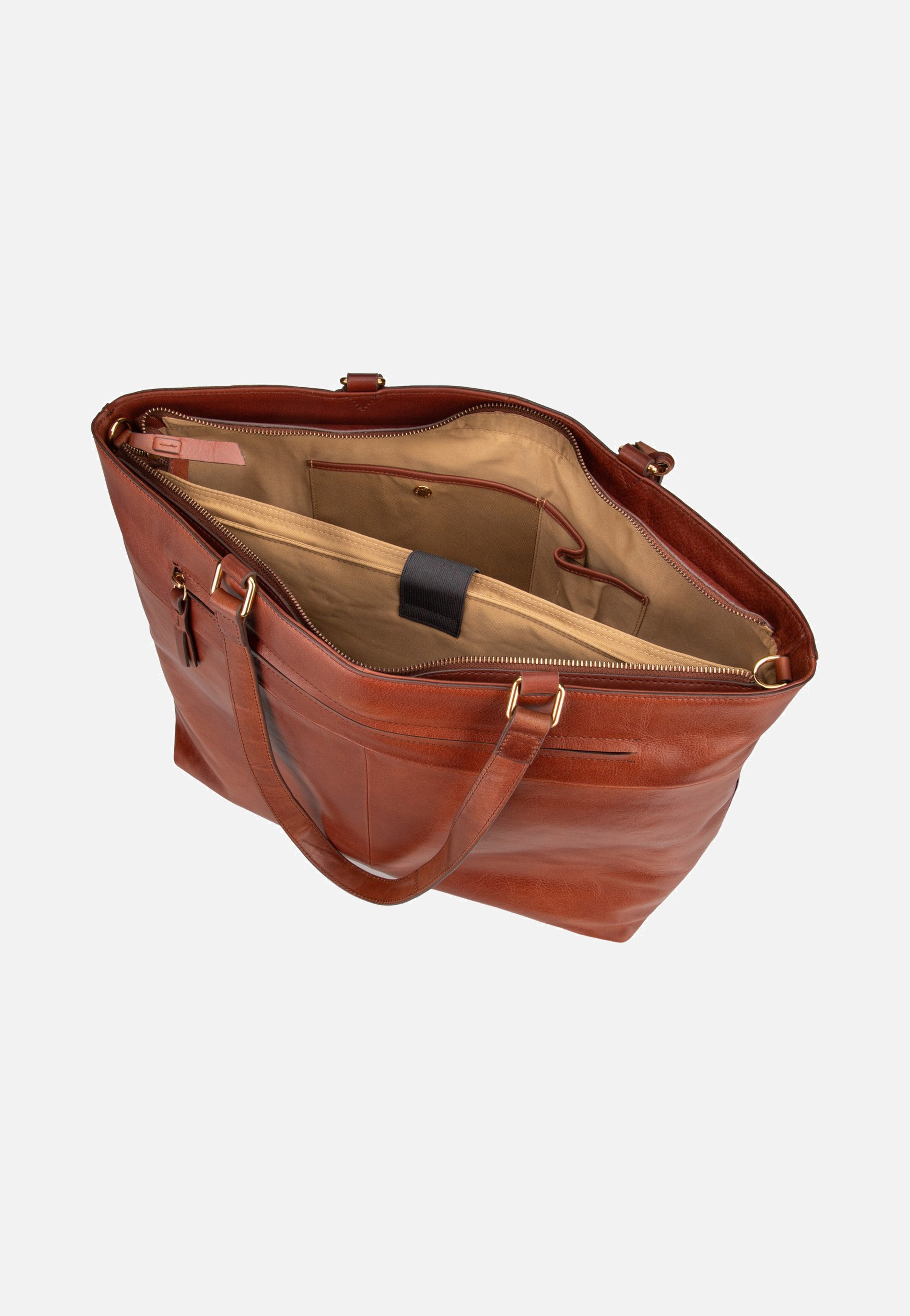 Burkely Fine Florence Wide 1001707 15.6" Chestnut Shopper