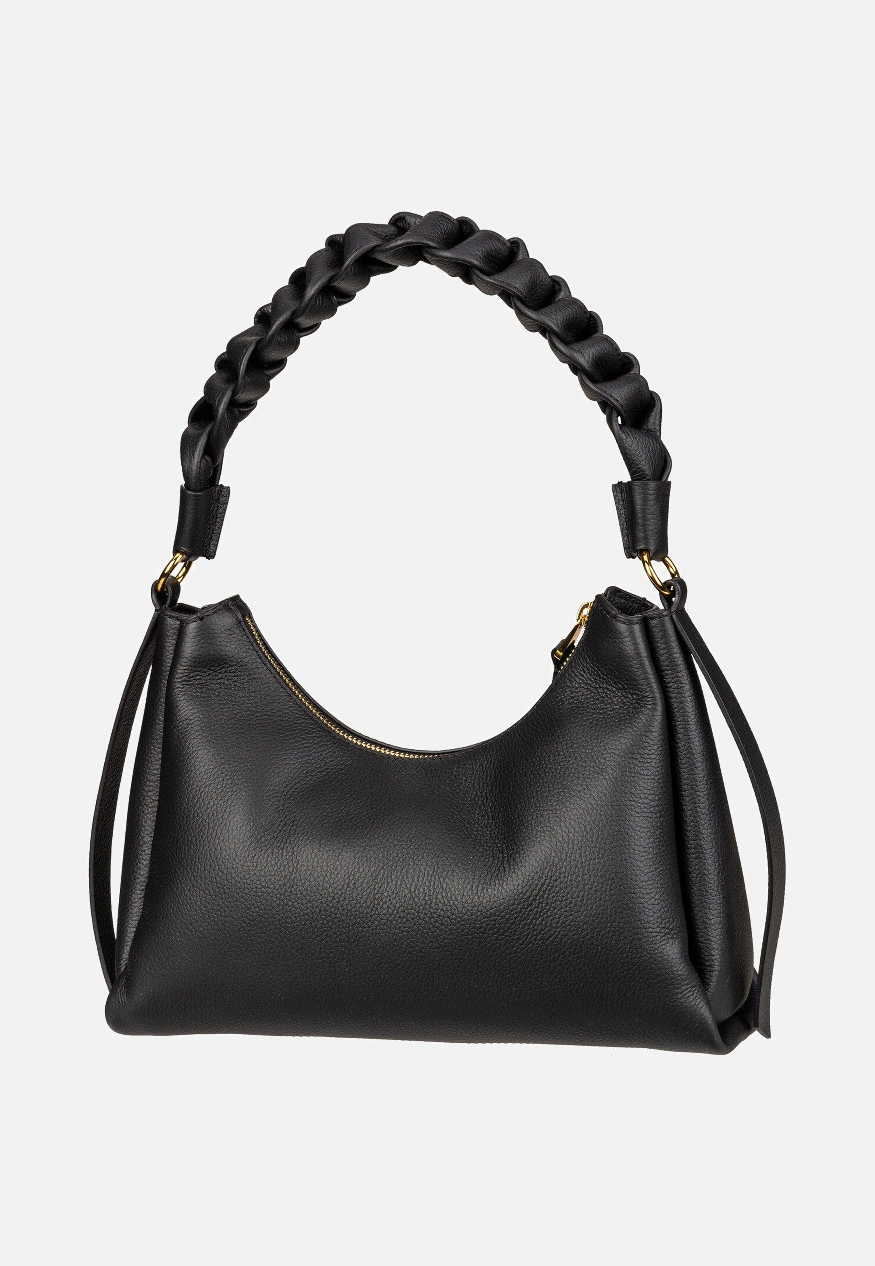 Coccinelle Boheme Grana Double 1303 Noir/Cognac Schultertasche