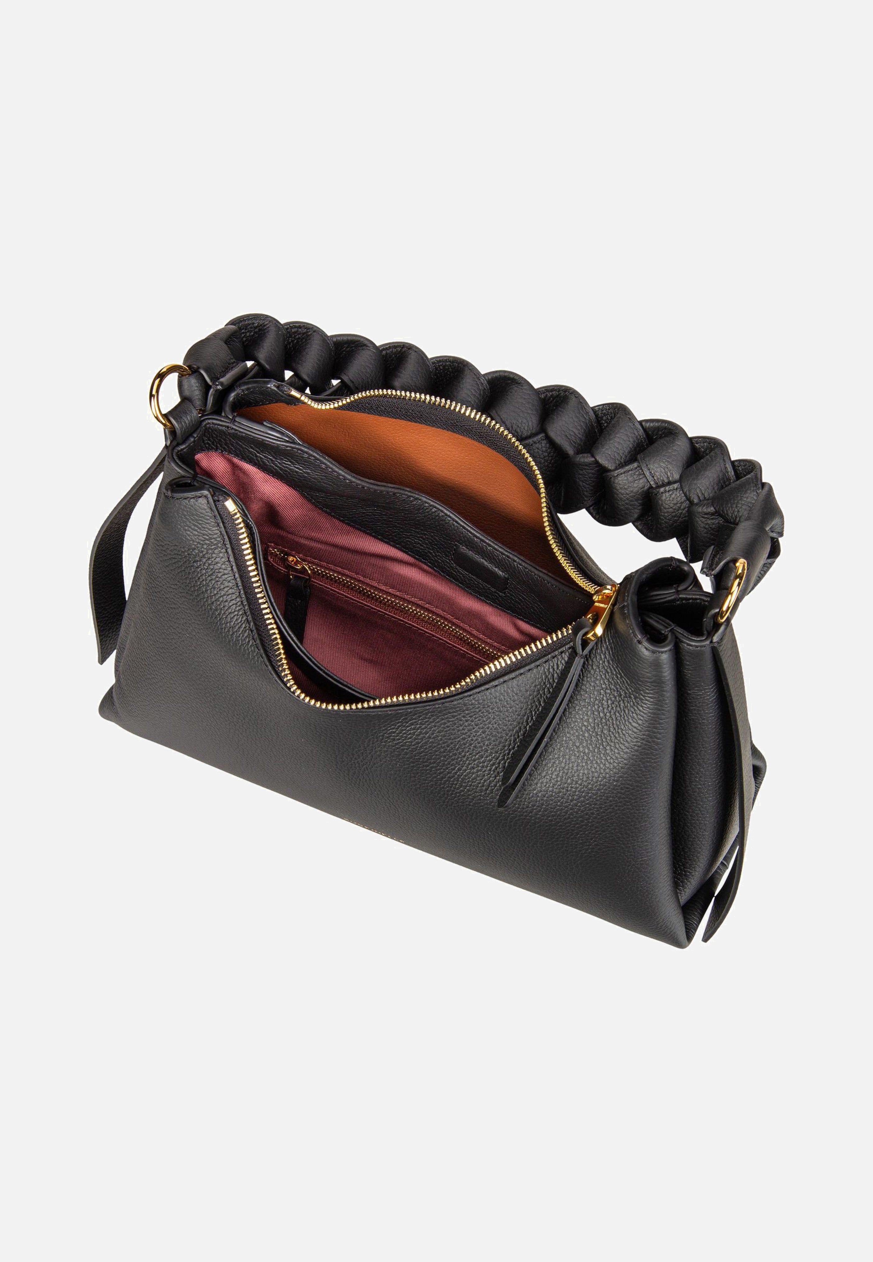 Coccinelle Boheme Grana Double 1303 Noir/Cognac Schultertasche