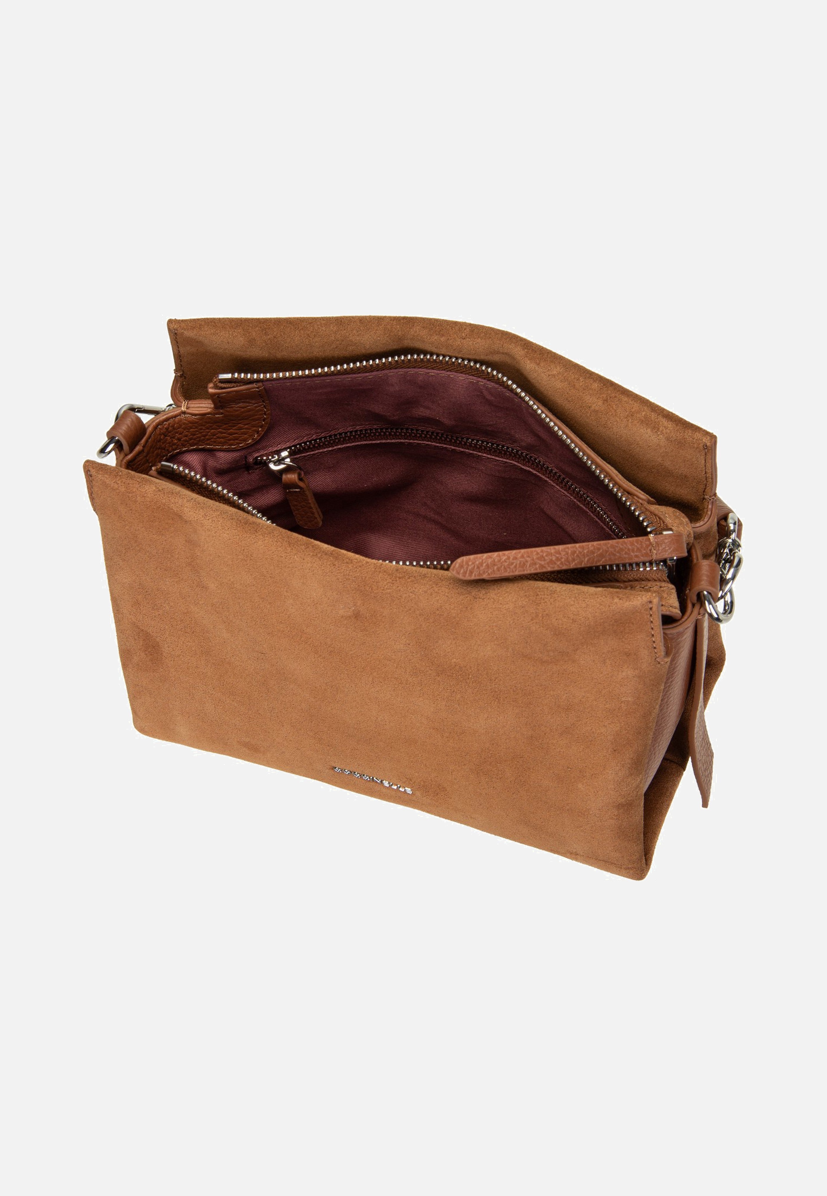 Coccinelle Boheme Suede Bimaterial 5801 Cognac/Cognac Handle Bag