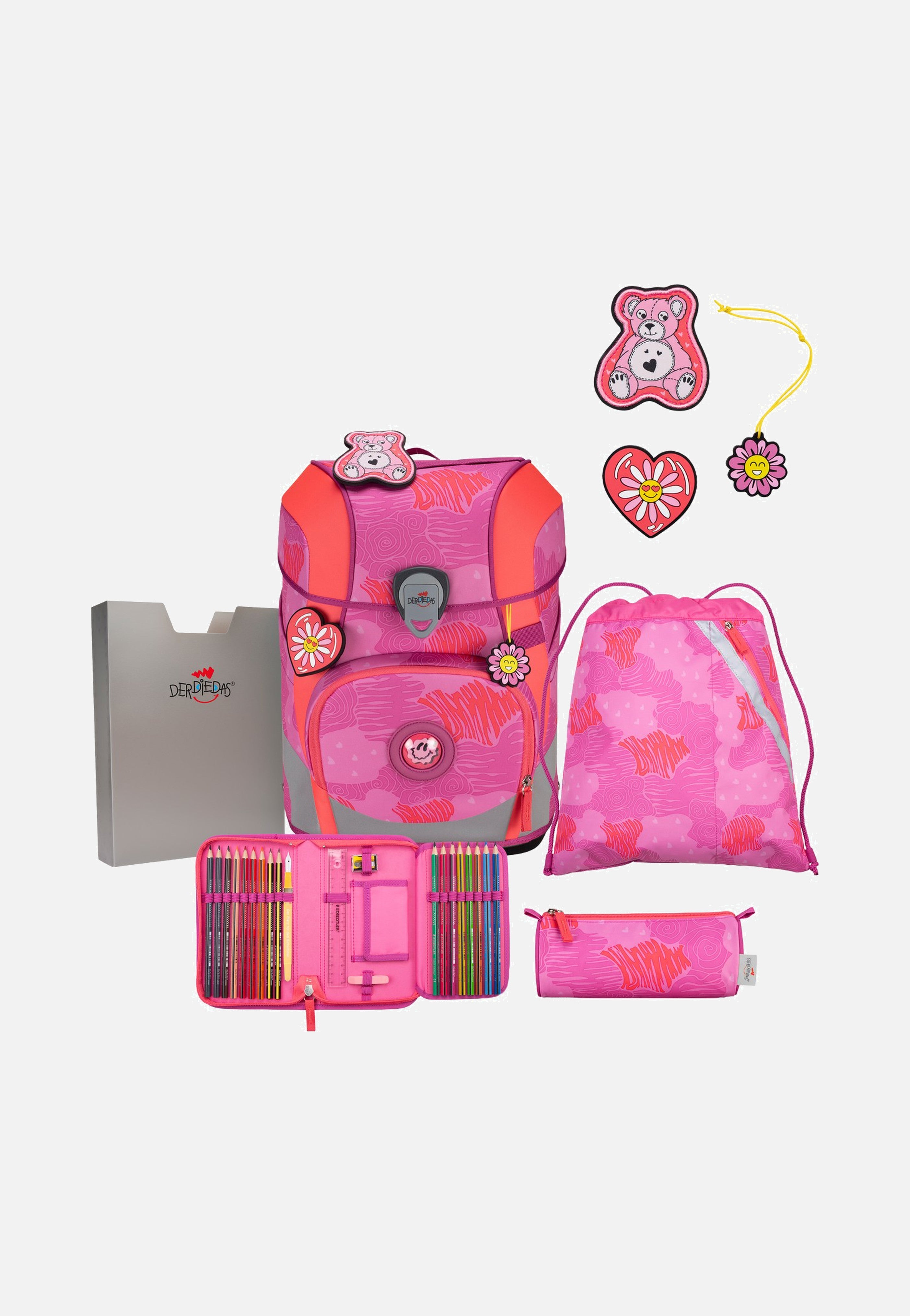 DerDieDas ErgoFlex Tiny Set Roses School Rucksack