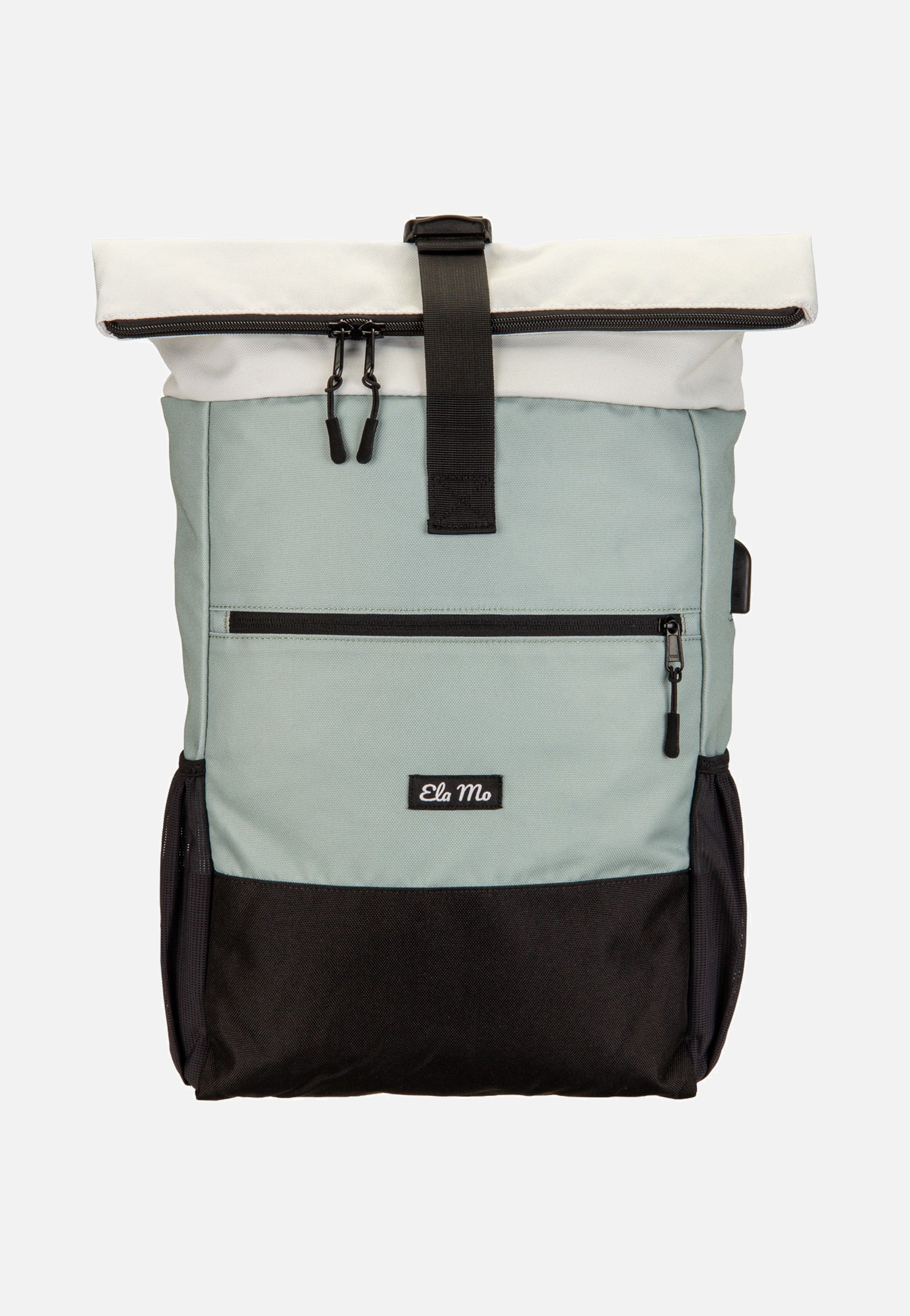 Ela Mo Rolltop Mintgrey Rolltop Rucksack