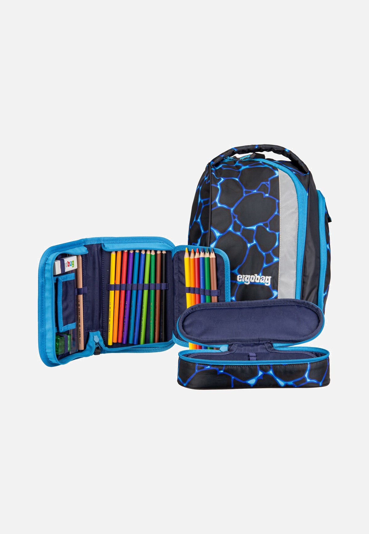 ergobag maxi Set COLOR FLASH Bärassic Garden Schulranzen