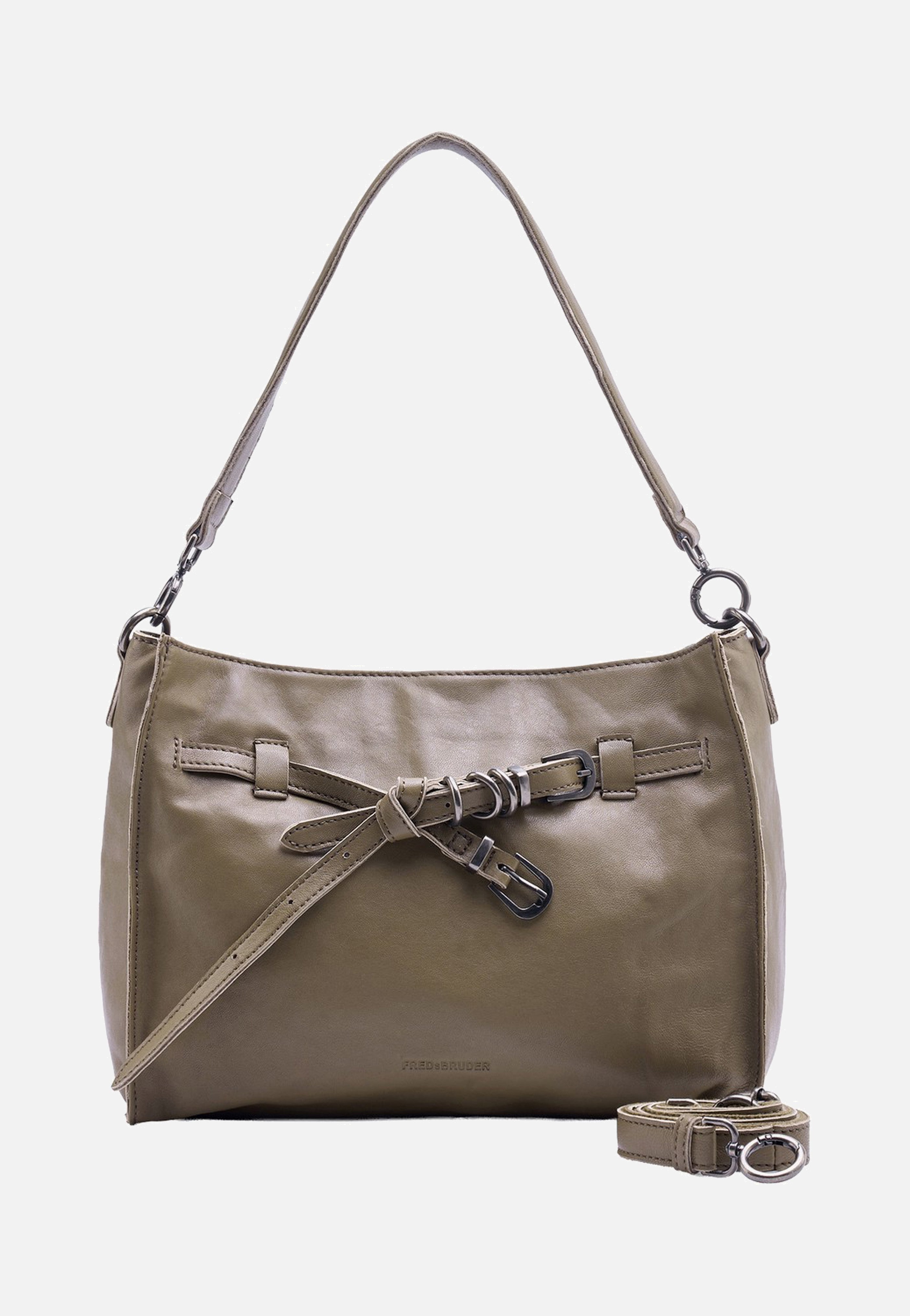 Fredsbruder Belted With Love Shoulderbag Grey Khaki Schultertasche