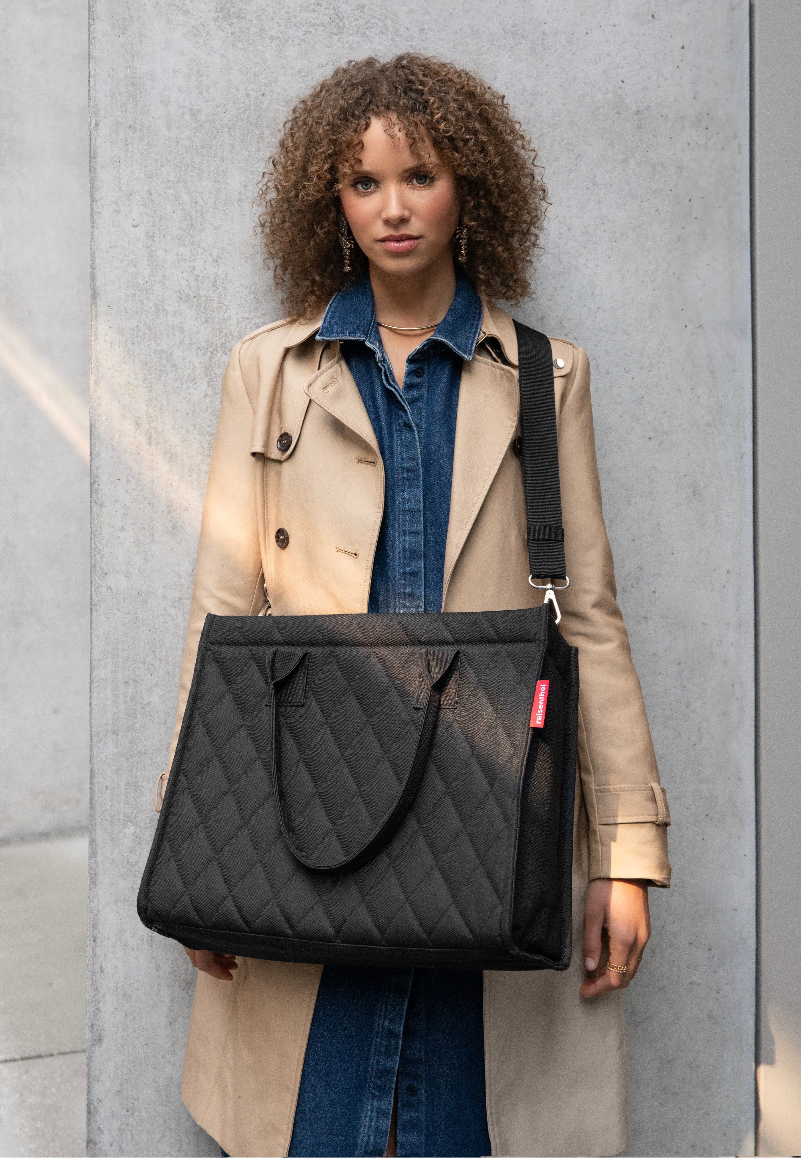 reisenthel Daily Shopper Business Rhombus Black Tote Bag
