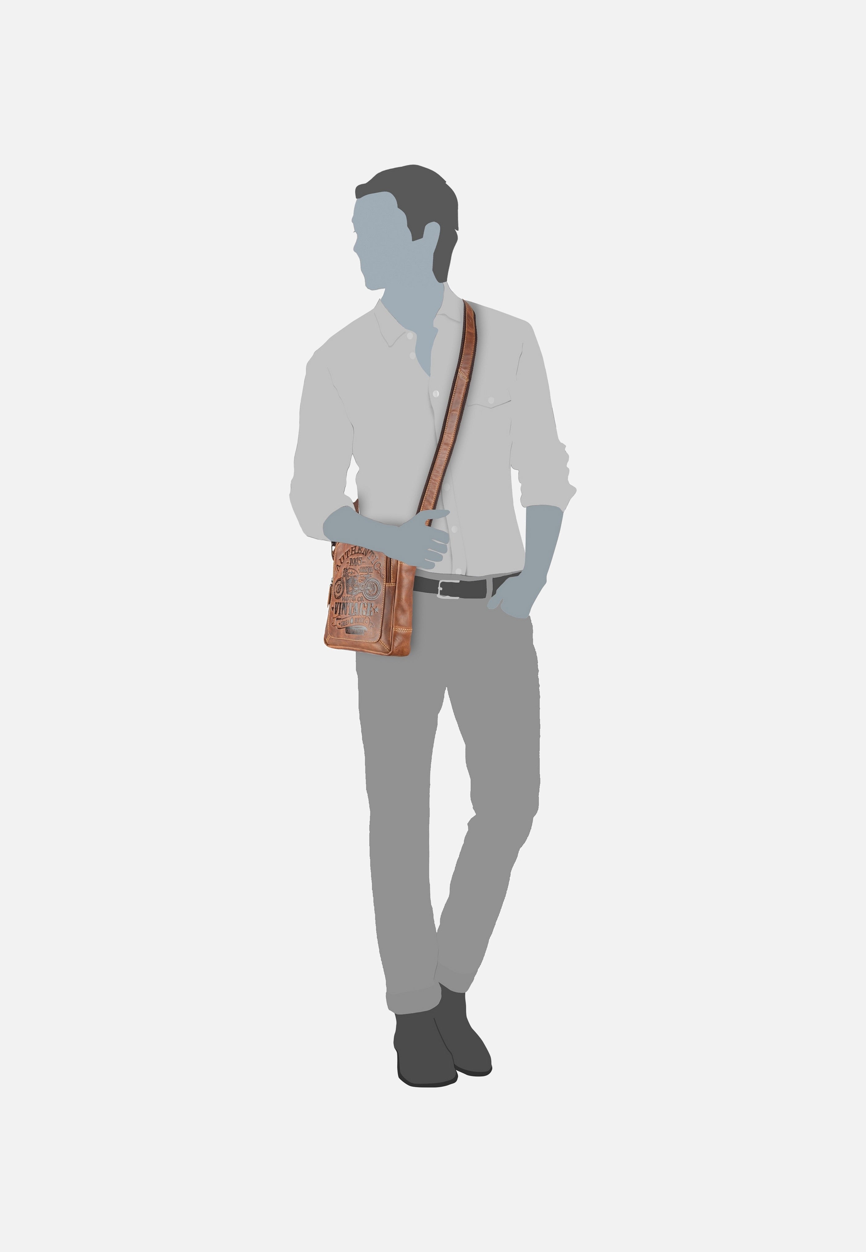 Greenburry Cafe Racer 0832 Antikbraun Crossbody Bag