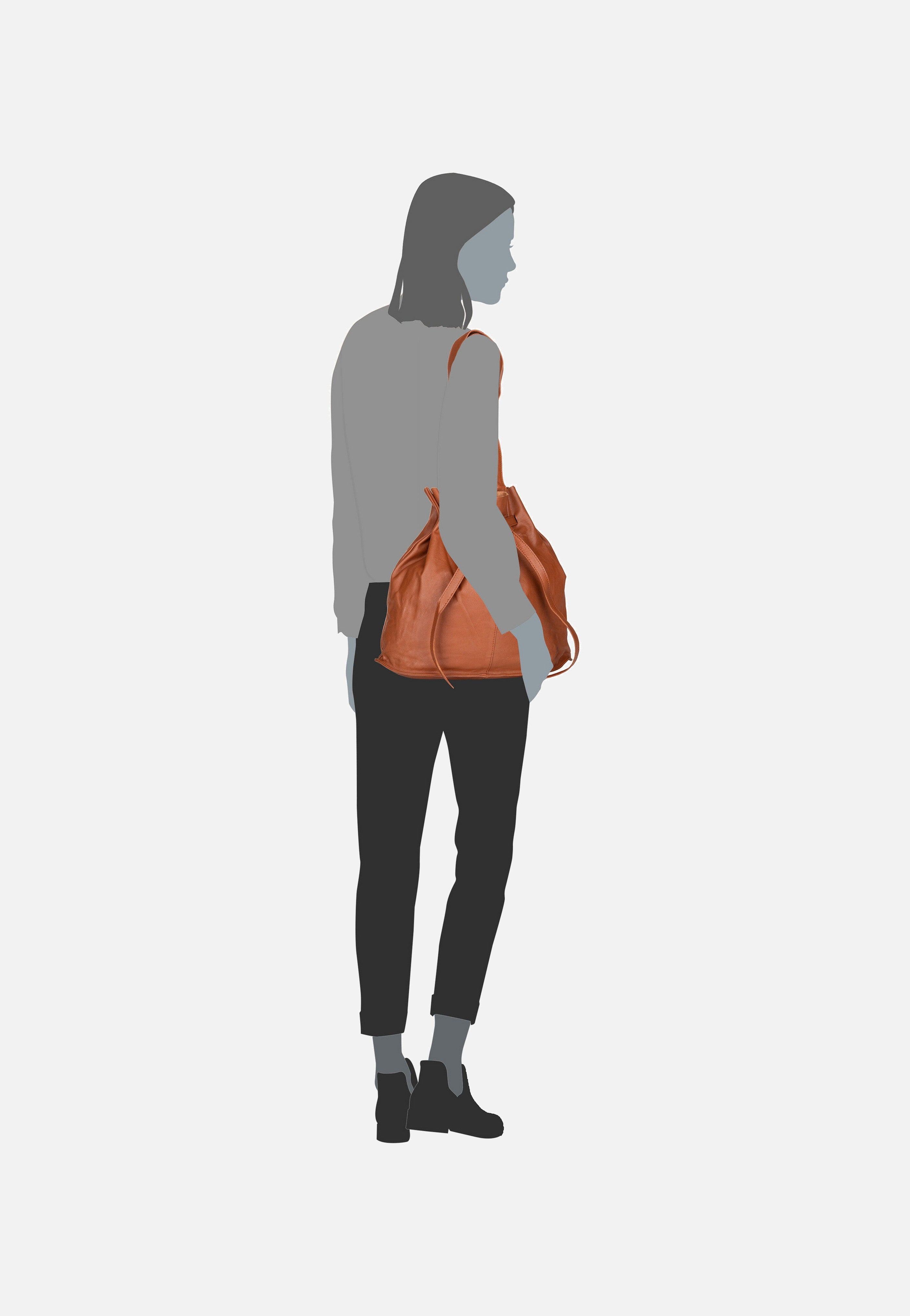 Greenburry Eva Nappa NR-2M Caramel Bucket Bag