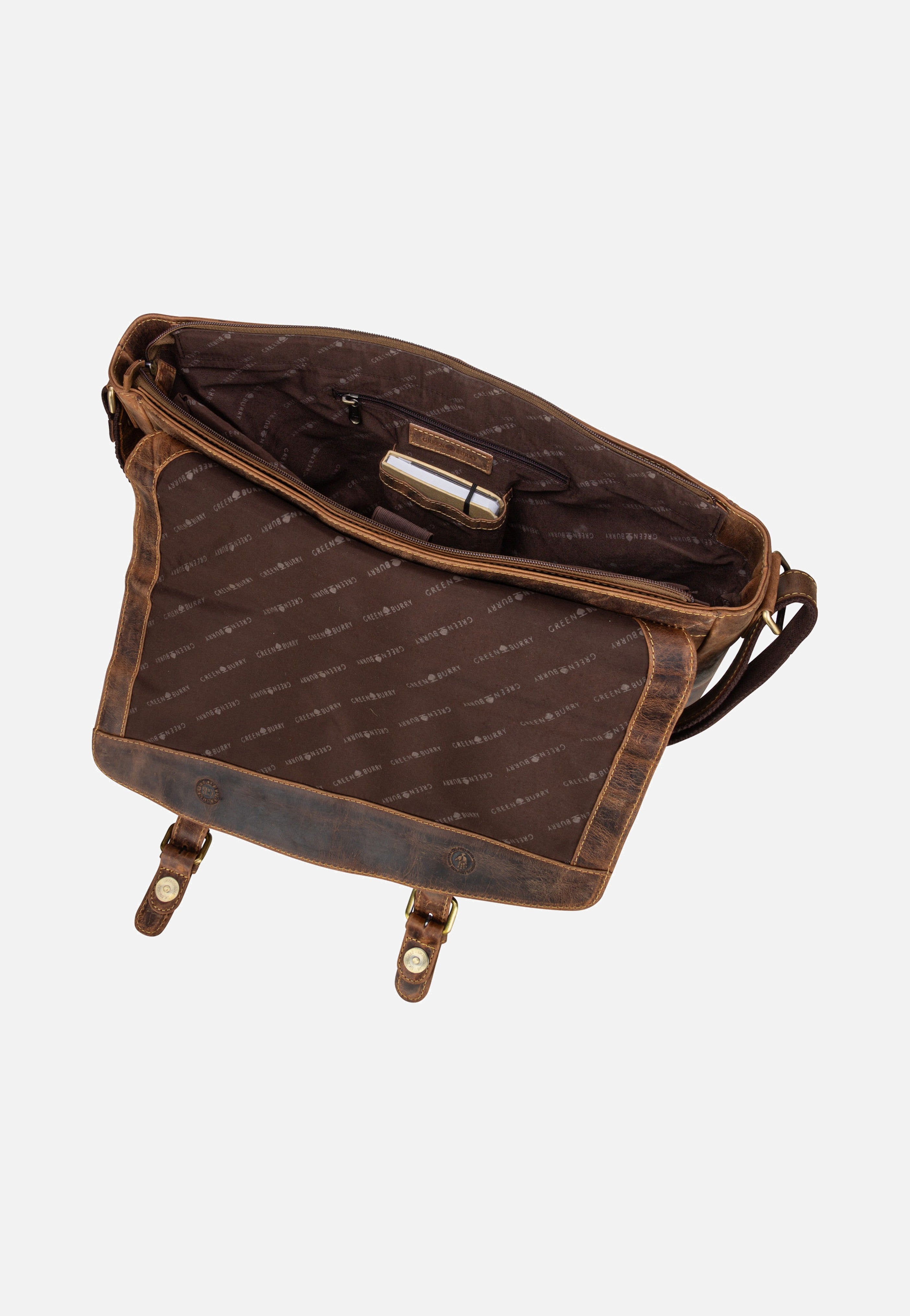 Greenburry Vintage 1541 Revolver Bag XL Sattelbraun Messenger Bag