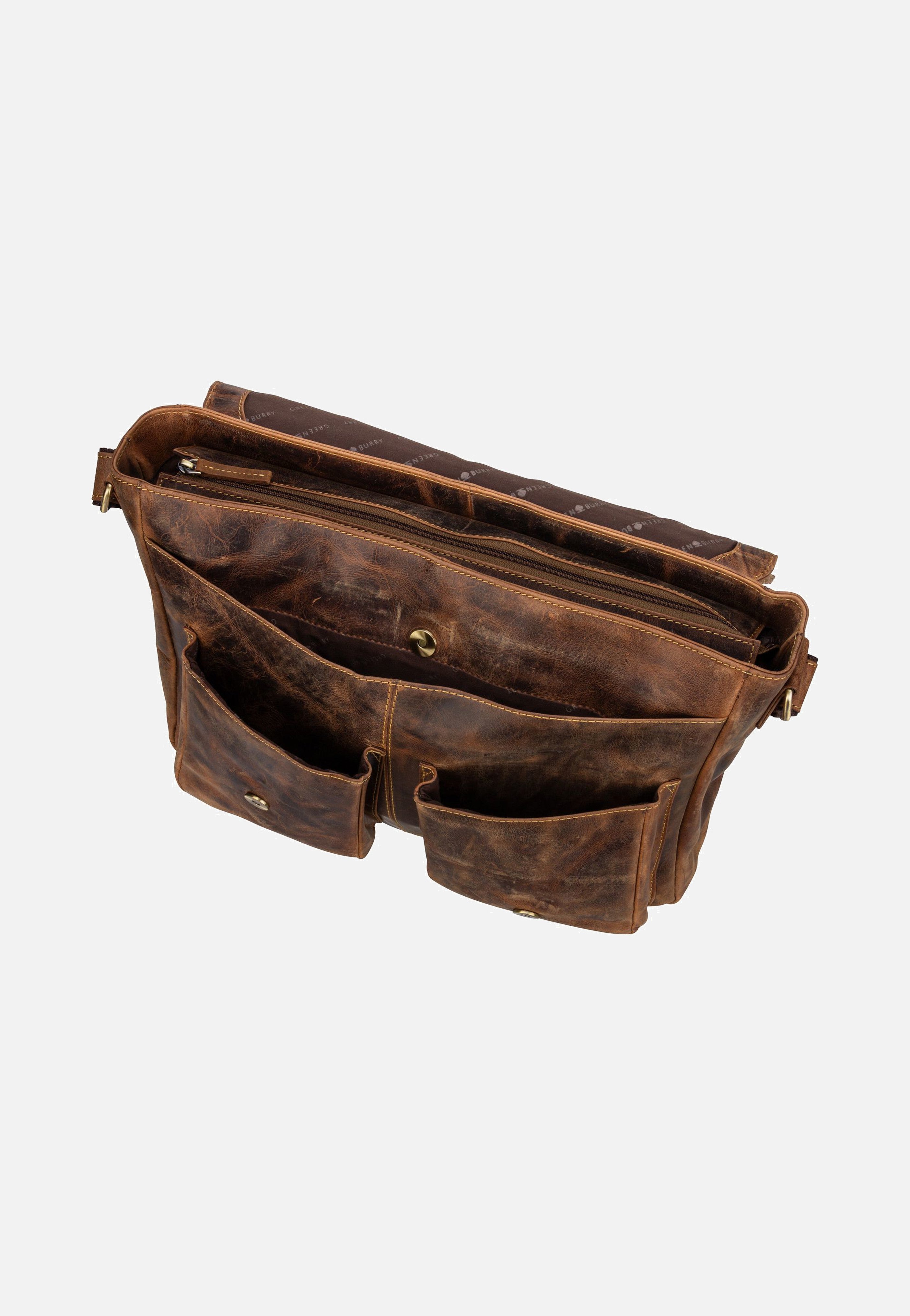 Greenburry Vintage 1541 Revolver Bag XL Sattelbraun Messenger Bag