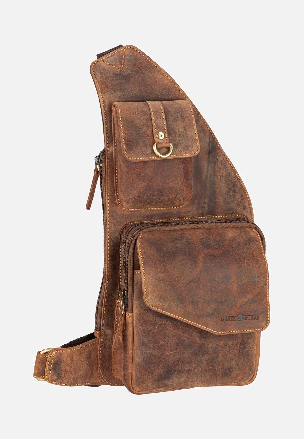 Greenburry Vintage 1559 Bodybag Sattelbraun Sling Bag