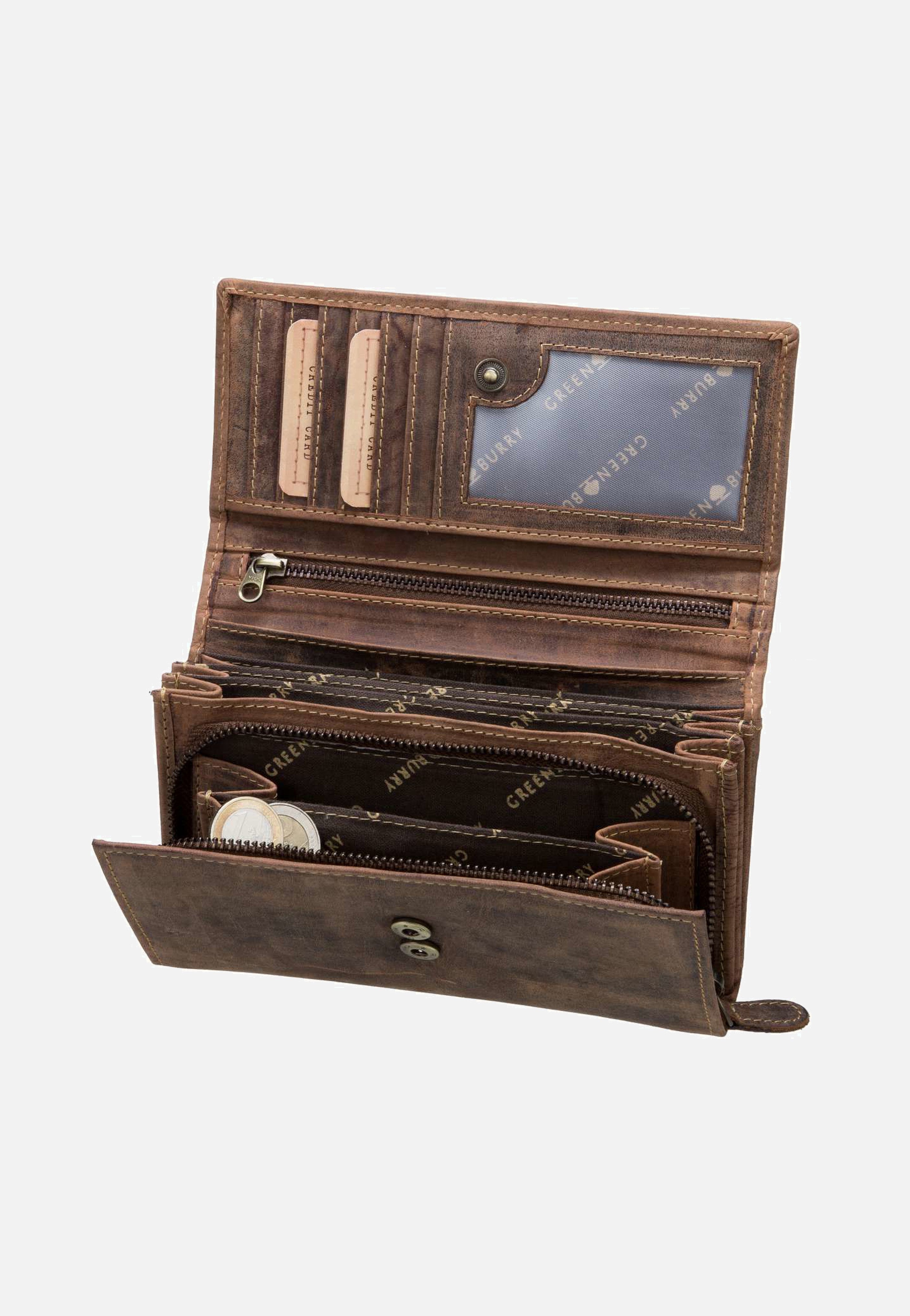 Greenburry Vintage 1669 lang Sattelbraun Portemonnaie