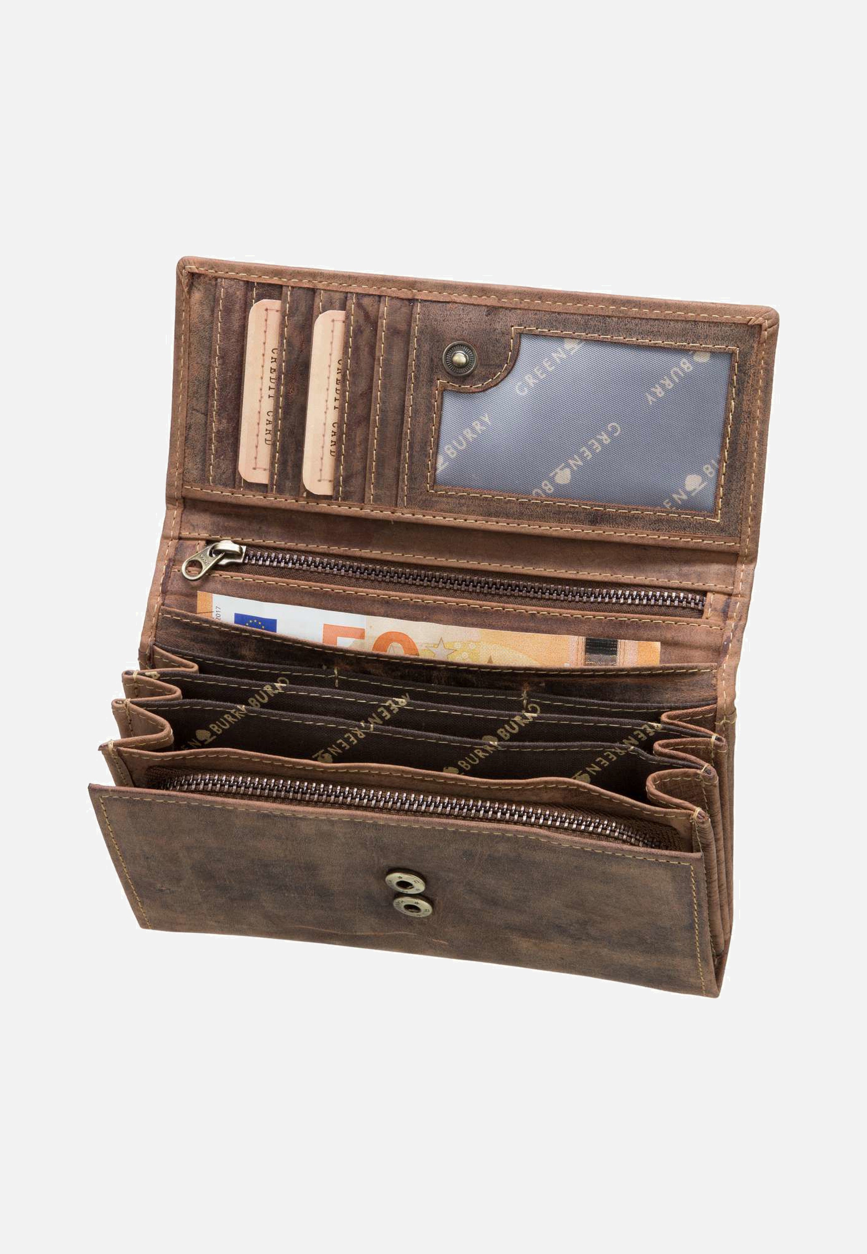 Greenburry Vintage 1669 lang Sattelbraun Portemonnaie