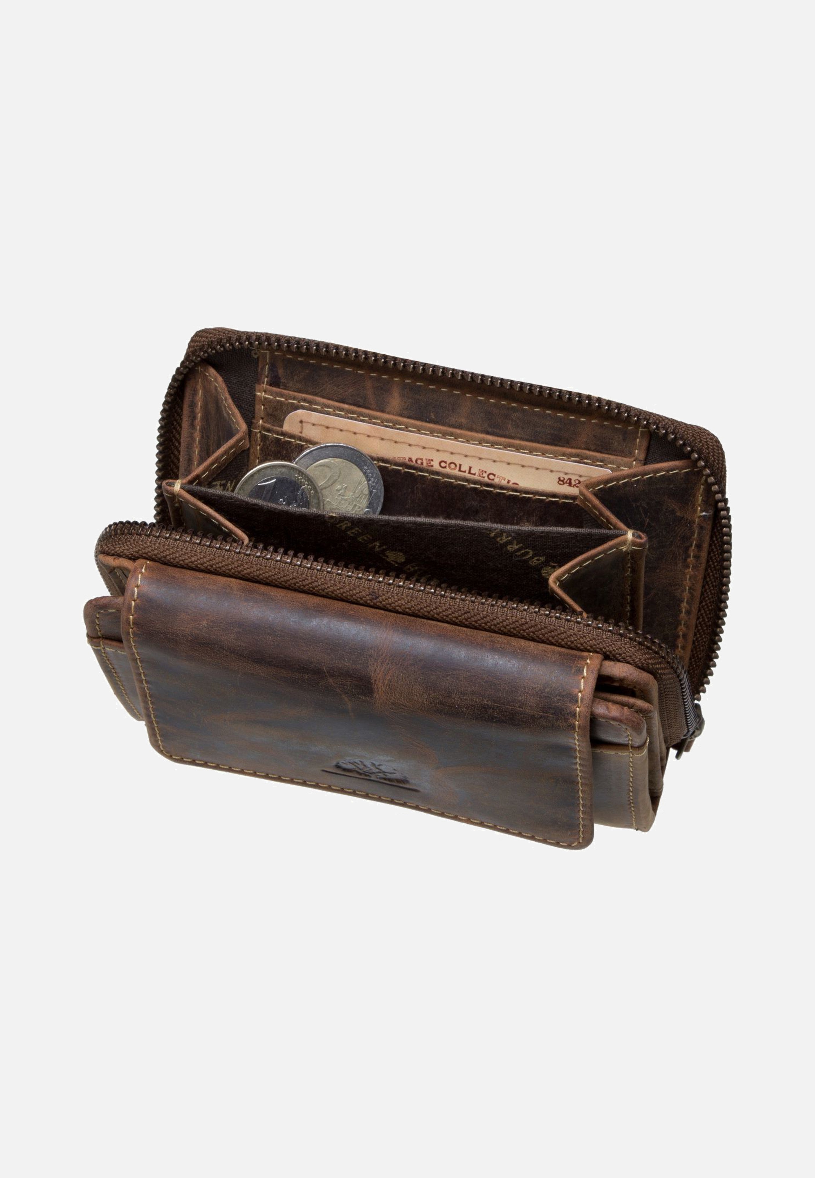 Greenburry Vintage 1670 Sattelbraun Portemonnaie