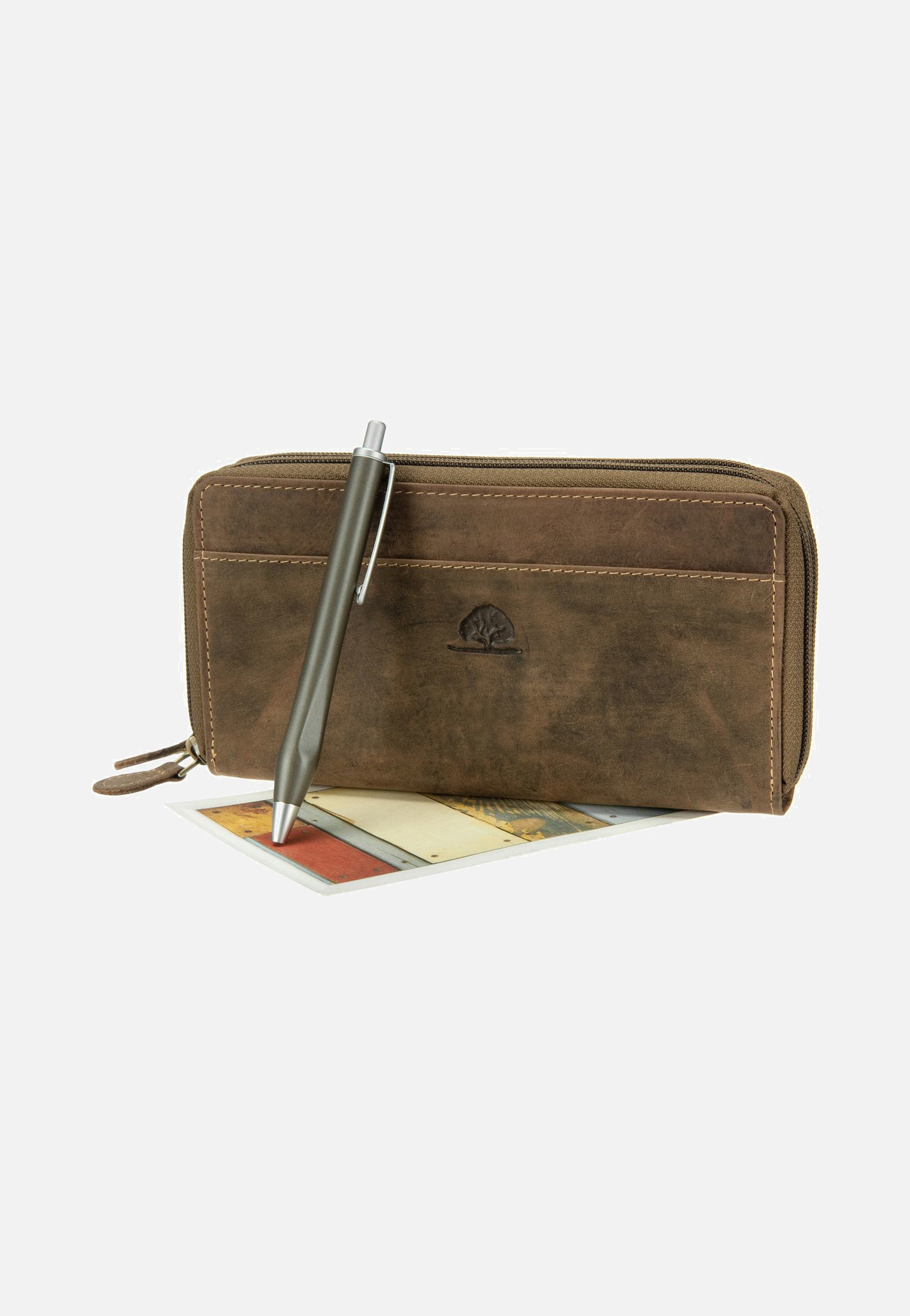 Greenburry Vintage Leder Sattelbraun Portemonnaie