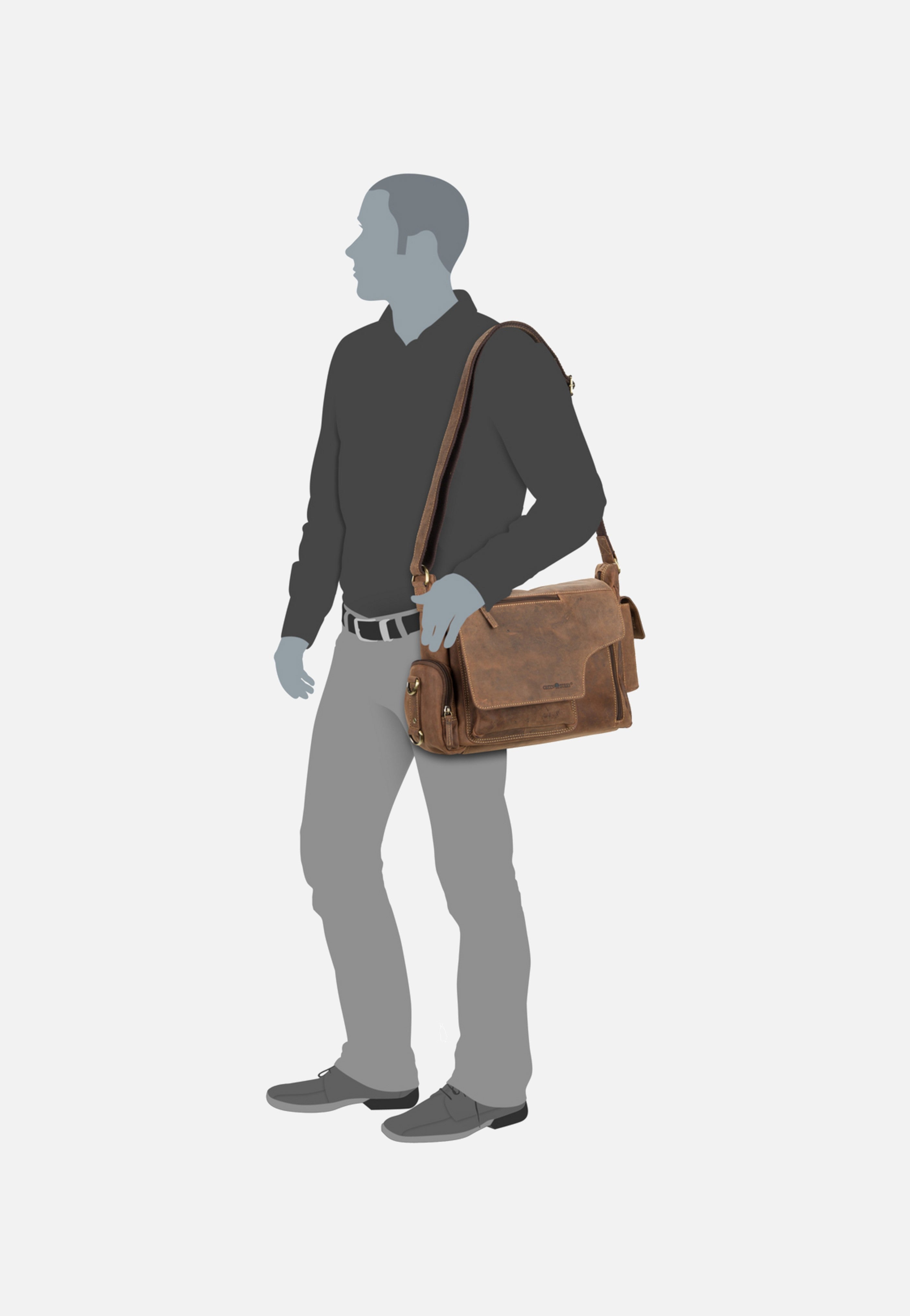 Greenburry Vintage New Hunting Bag II Sattelbraun Umhängetasche