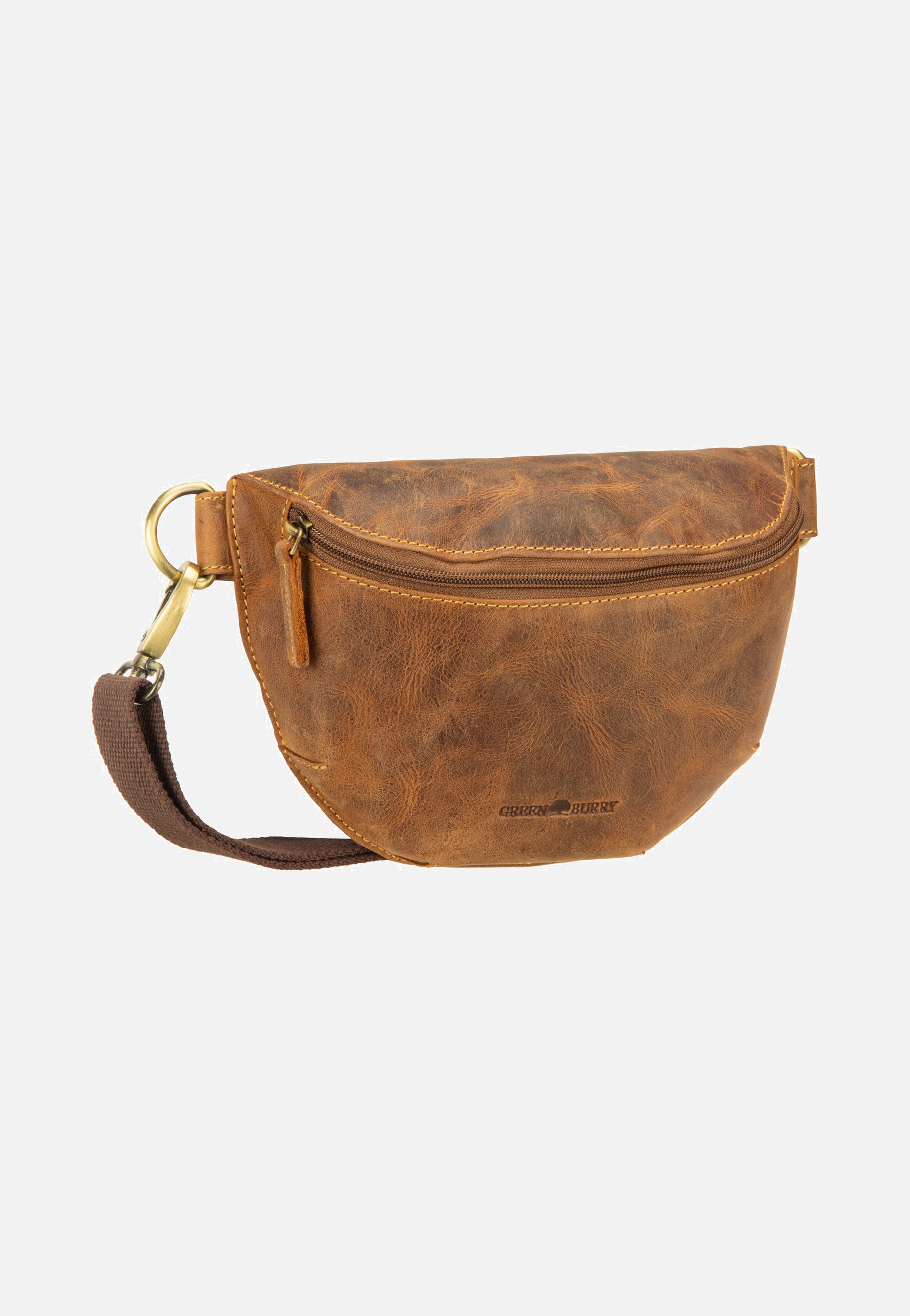 Greenburry Vintage Bauchtasche Leder Sattelbraun Hip Bag