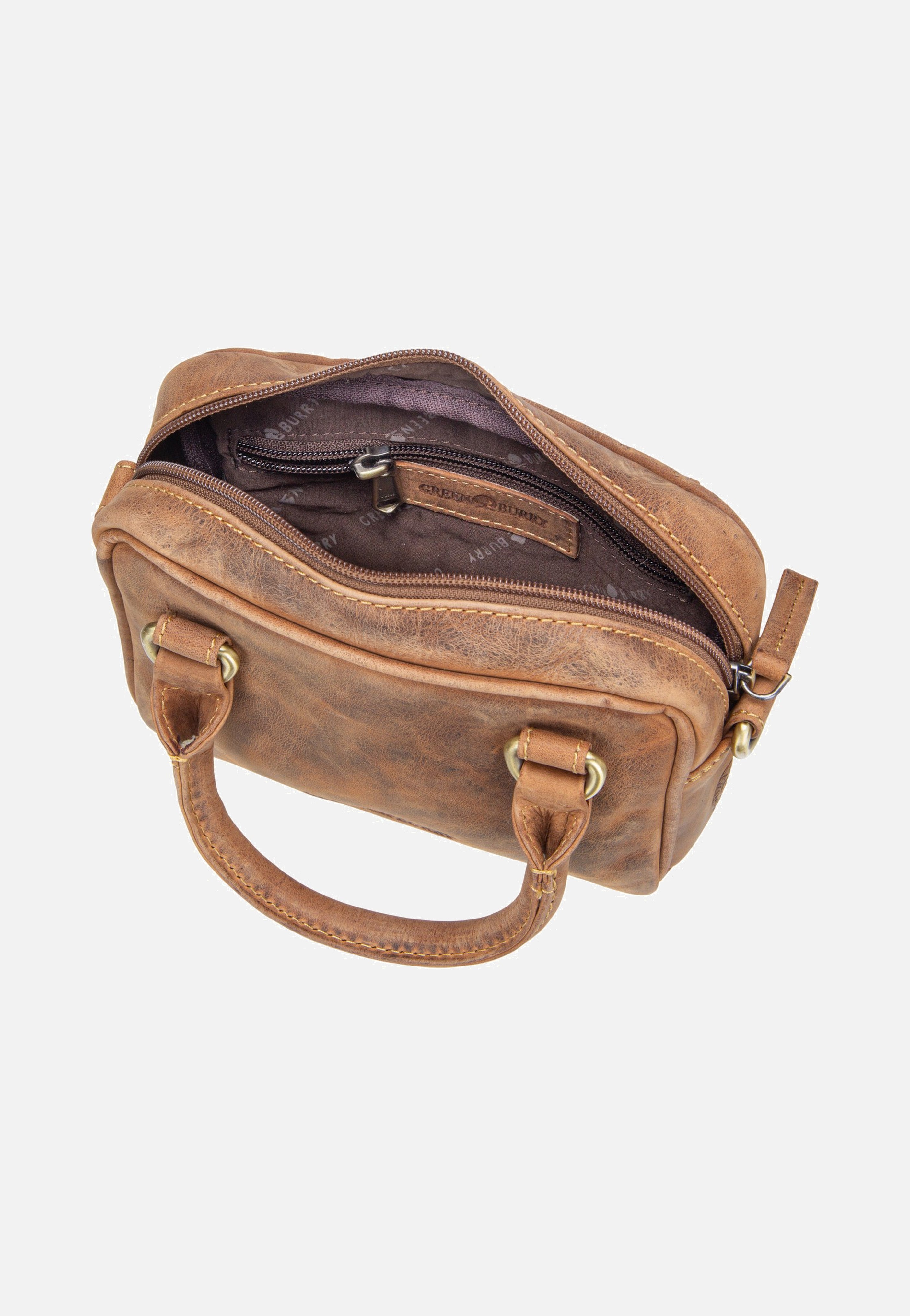 Greenburry Vintage Umhängetasche Mini Sattelbraun Umhängetasche