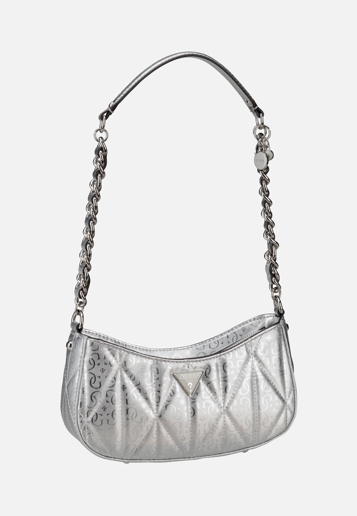 Guess Aldina Top Zip SHB 63170 Silver Evening Bag