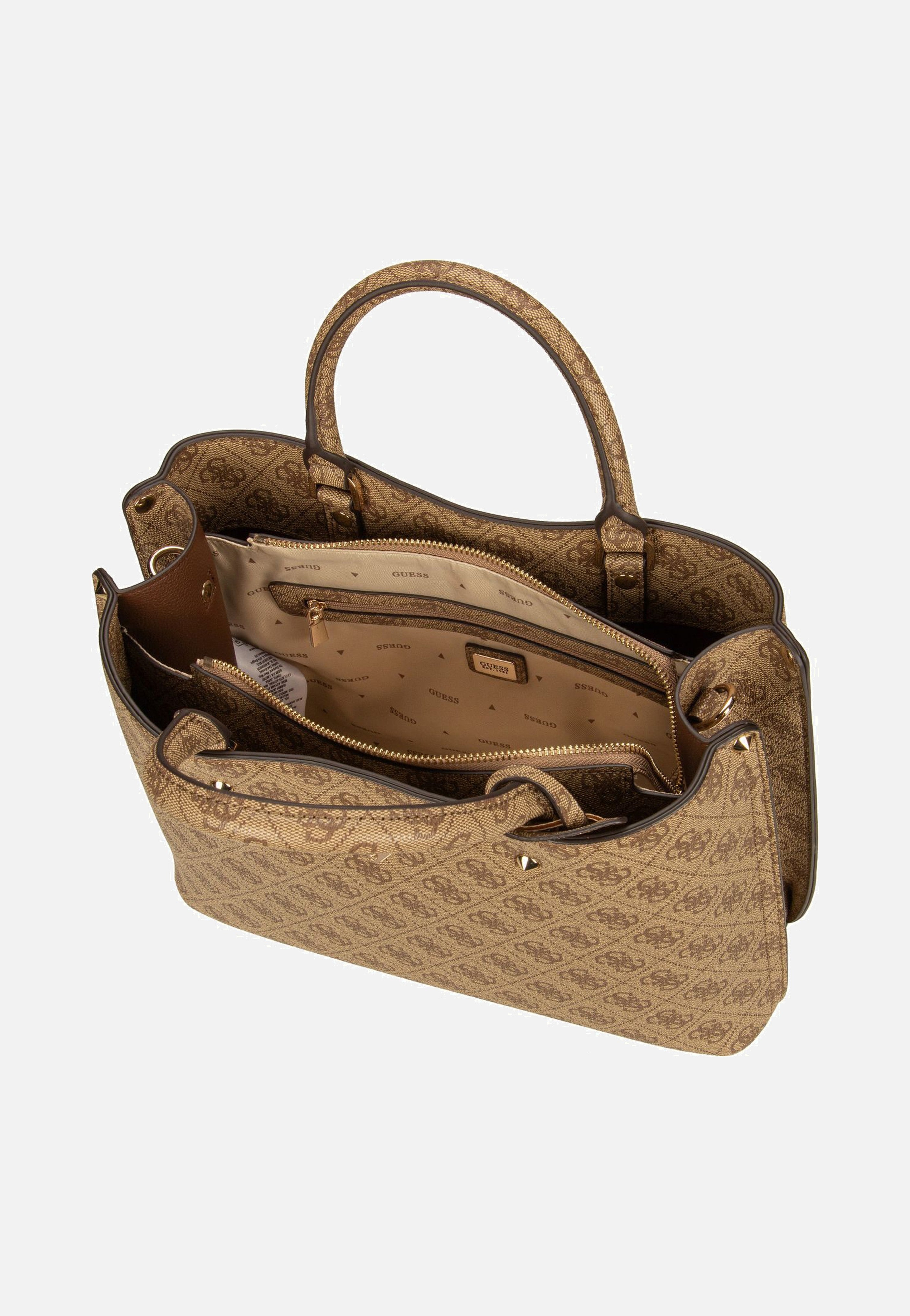 Guess Meridian II Girlfriend SAT 74060 Logo Latte Satchel