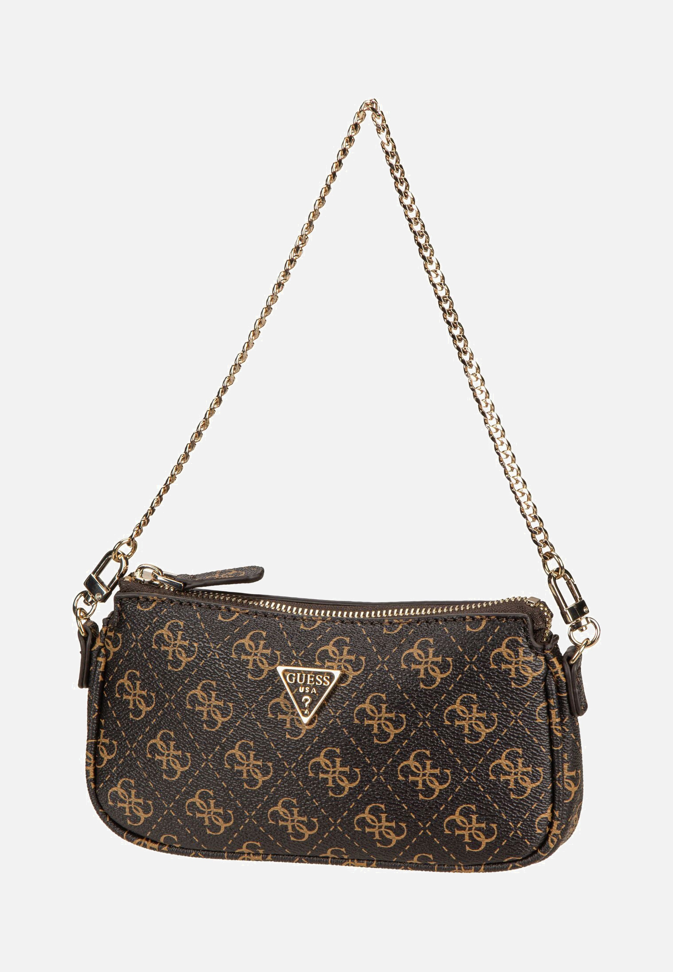 Guess Noelle II Double Pouch CB 72710 Logo Brown Umhängetasche