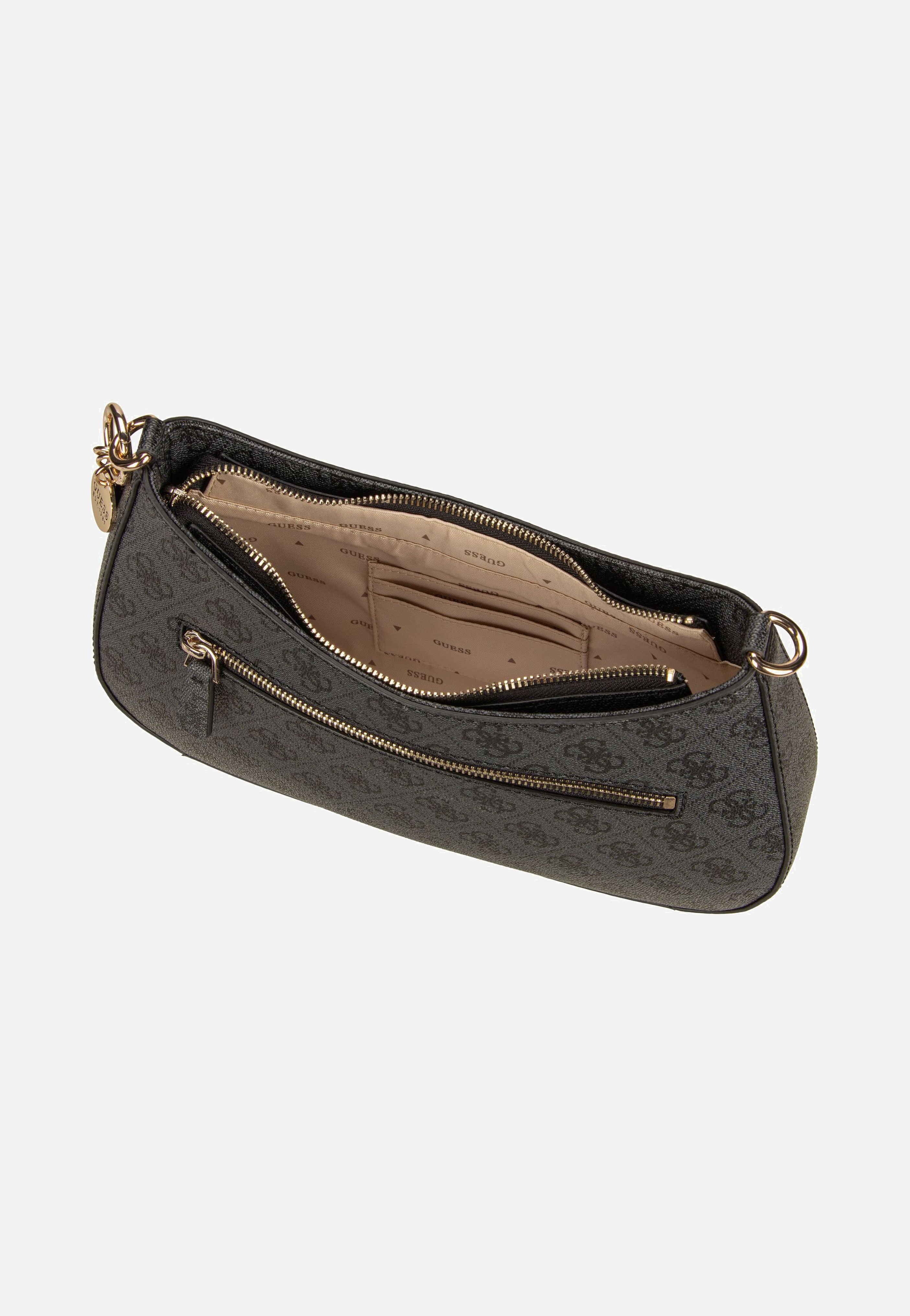Guess Noelle II Top Zip SHB 72180 Logo Coal Evening Bag