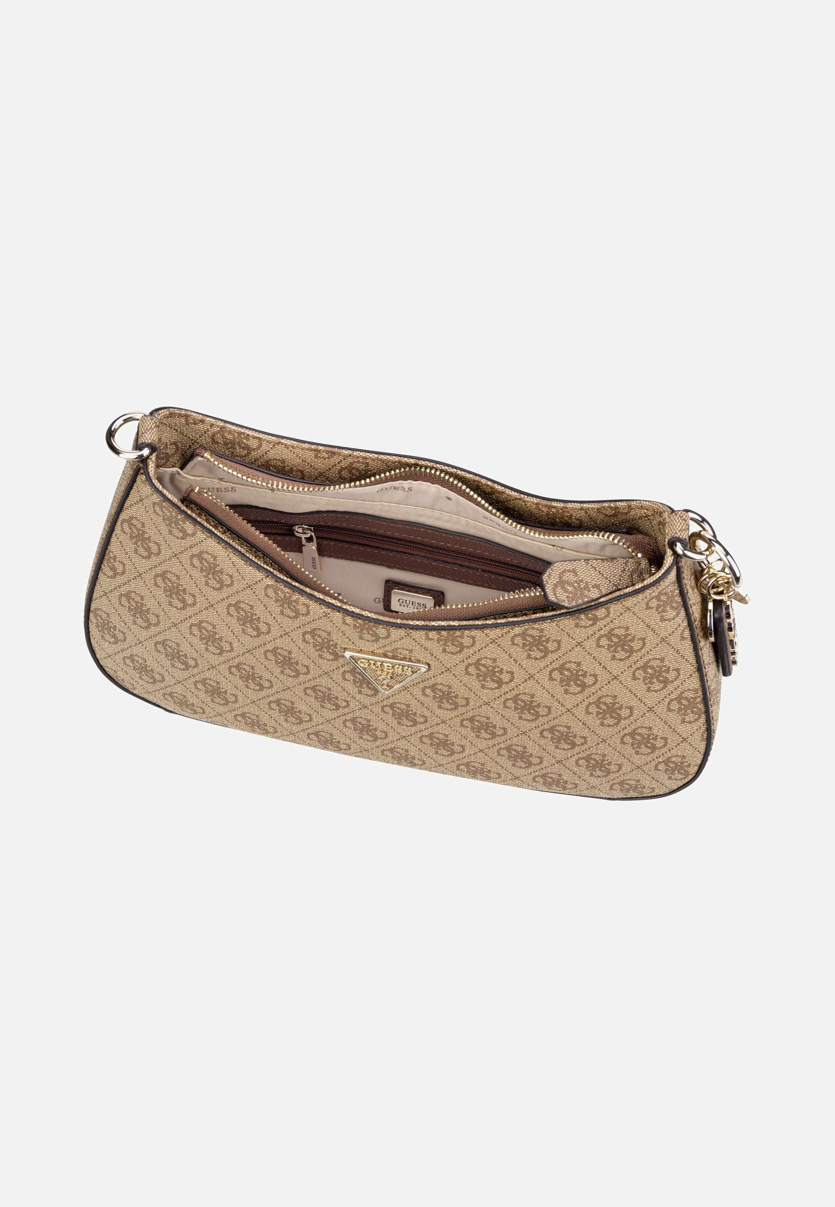 Guess Noelle II Top Zip SHB 72180 Logo Latte/Brown Evening Bag