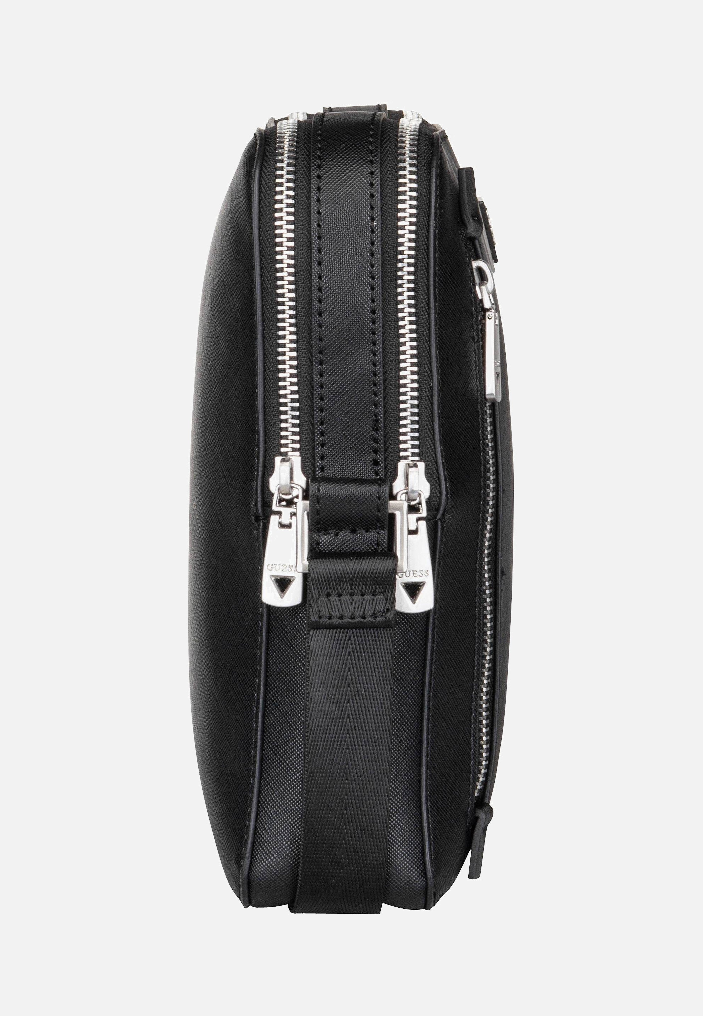 Guess Torino Saffiano Eco Double Zip Black Umhängetasche