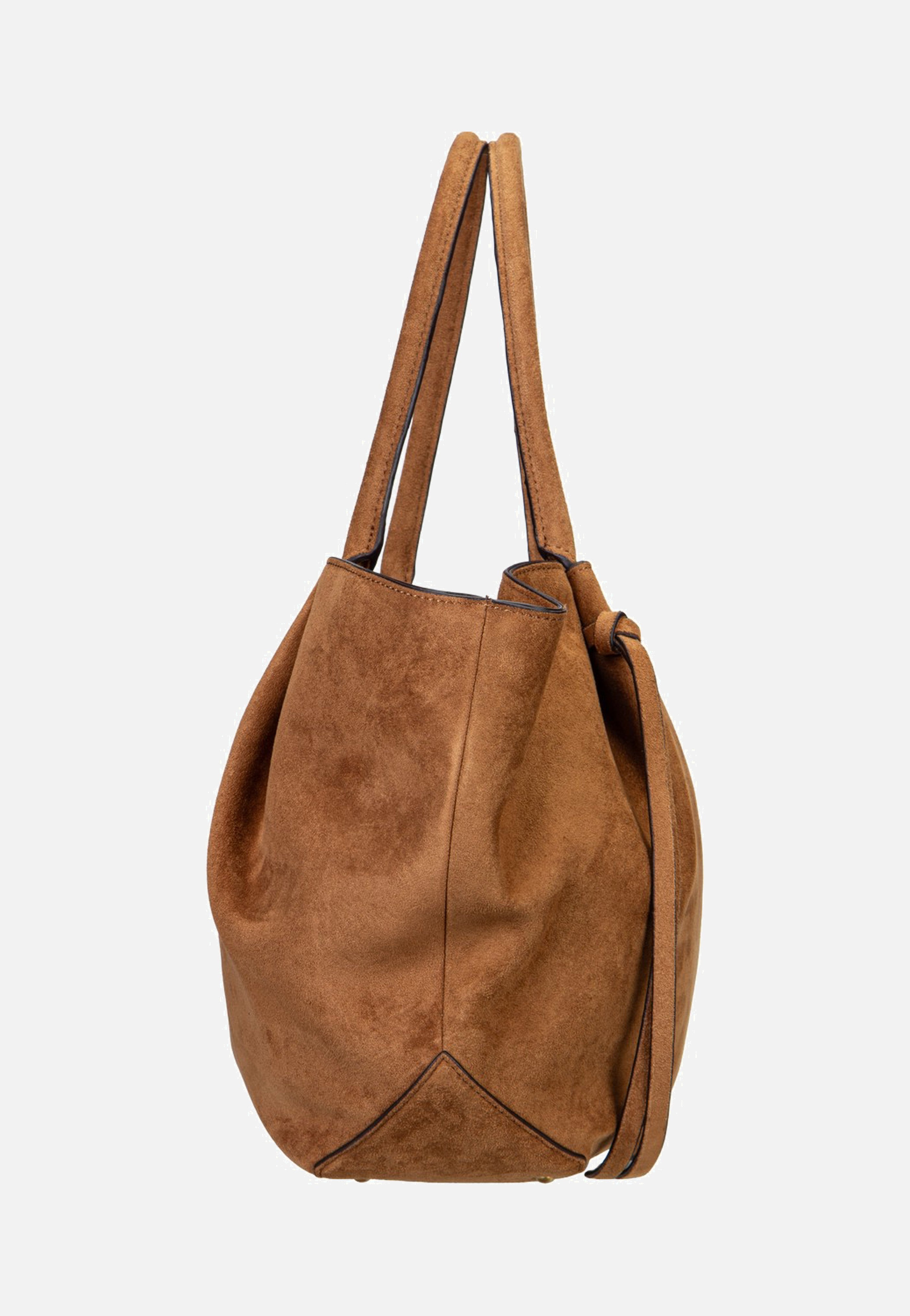 Guess Allegra Girlfriend Suede 37230 Cognac Tote Bag
