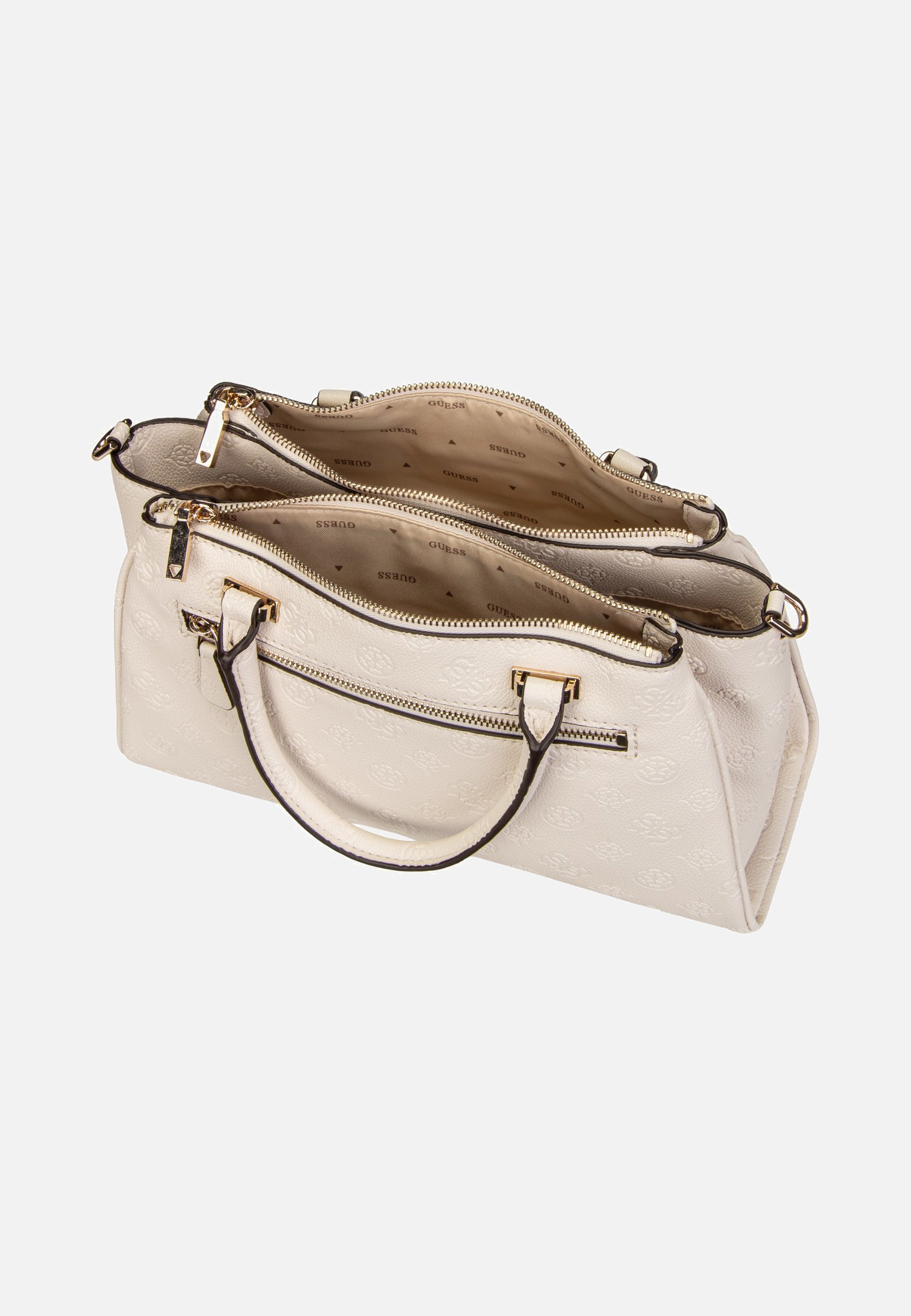 Guess Anise Triple Comp Satchel Stone Logo Satchel