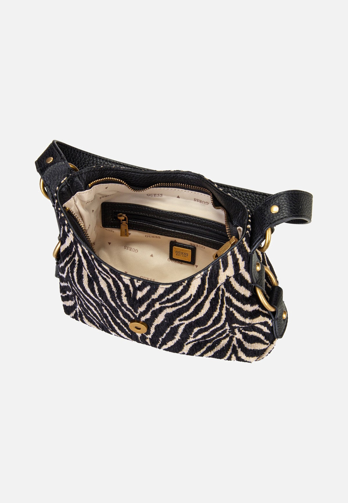 Guess Camden Mini Zebra 8720 Black Schultertasche