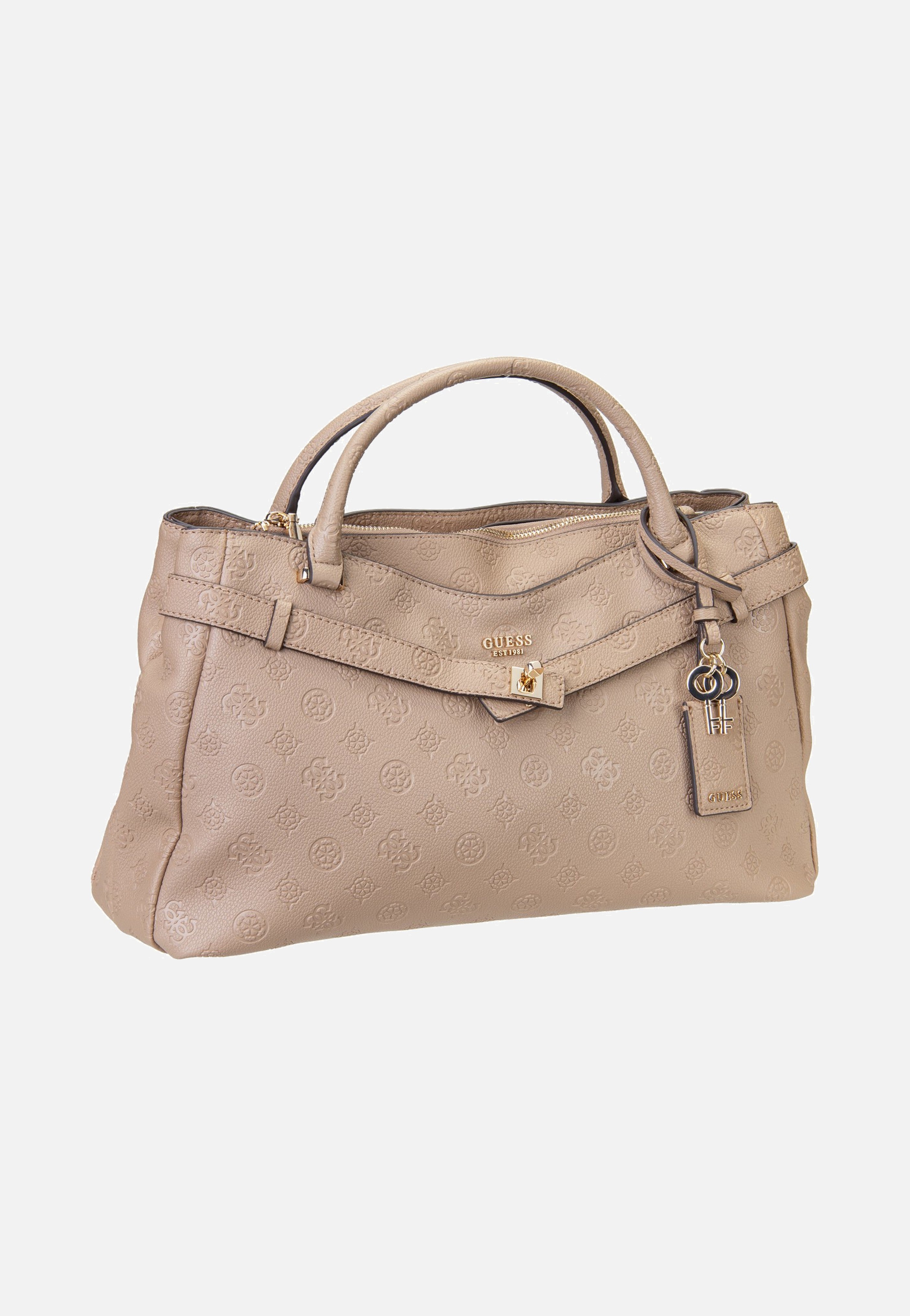 Guess Ella Logo Large Girlfriend 46060 Beige Logo Satchel