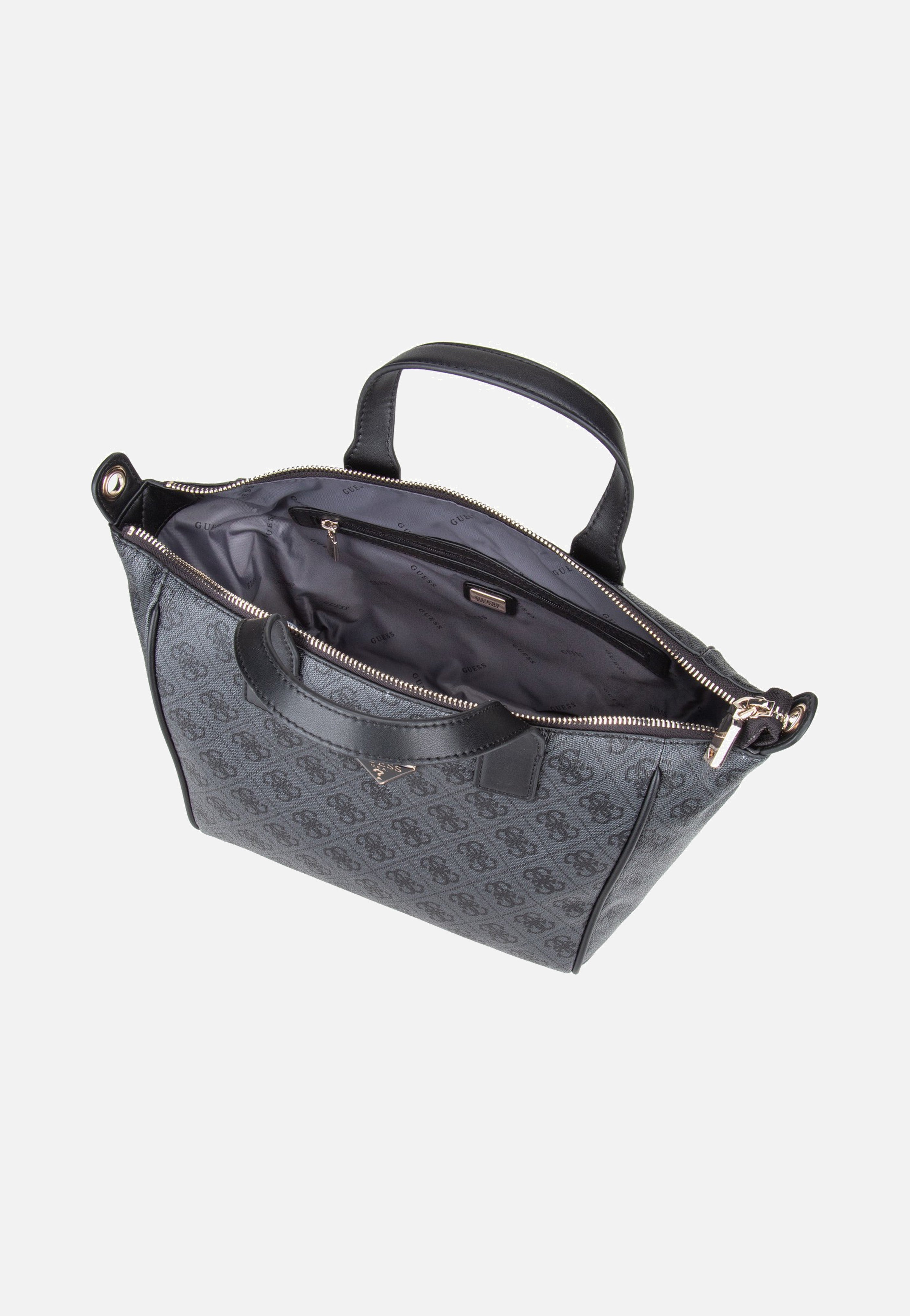 Guess Follie Small Tote Coal Logo Handle Bag