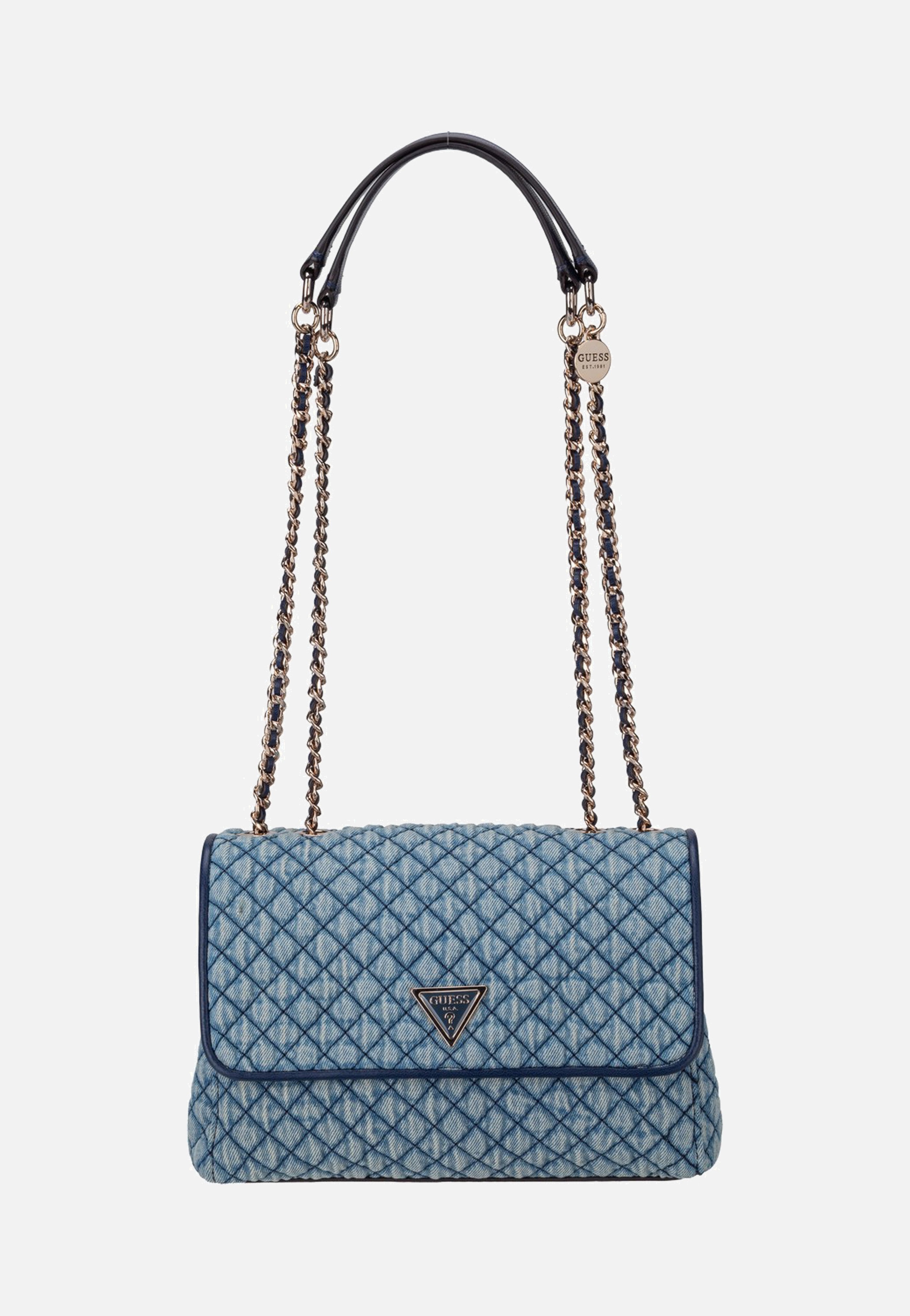Guess Giully II 2 Comp Convertible Flap 73200 Denim Crossbody Bag