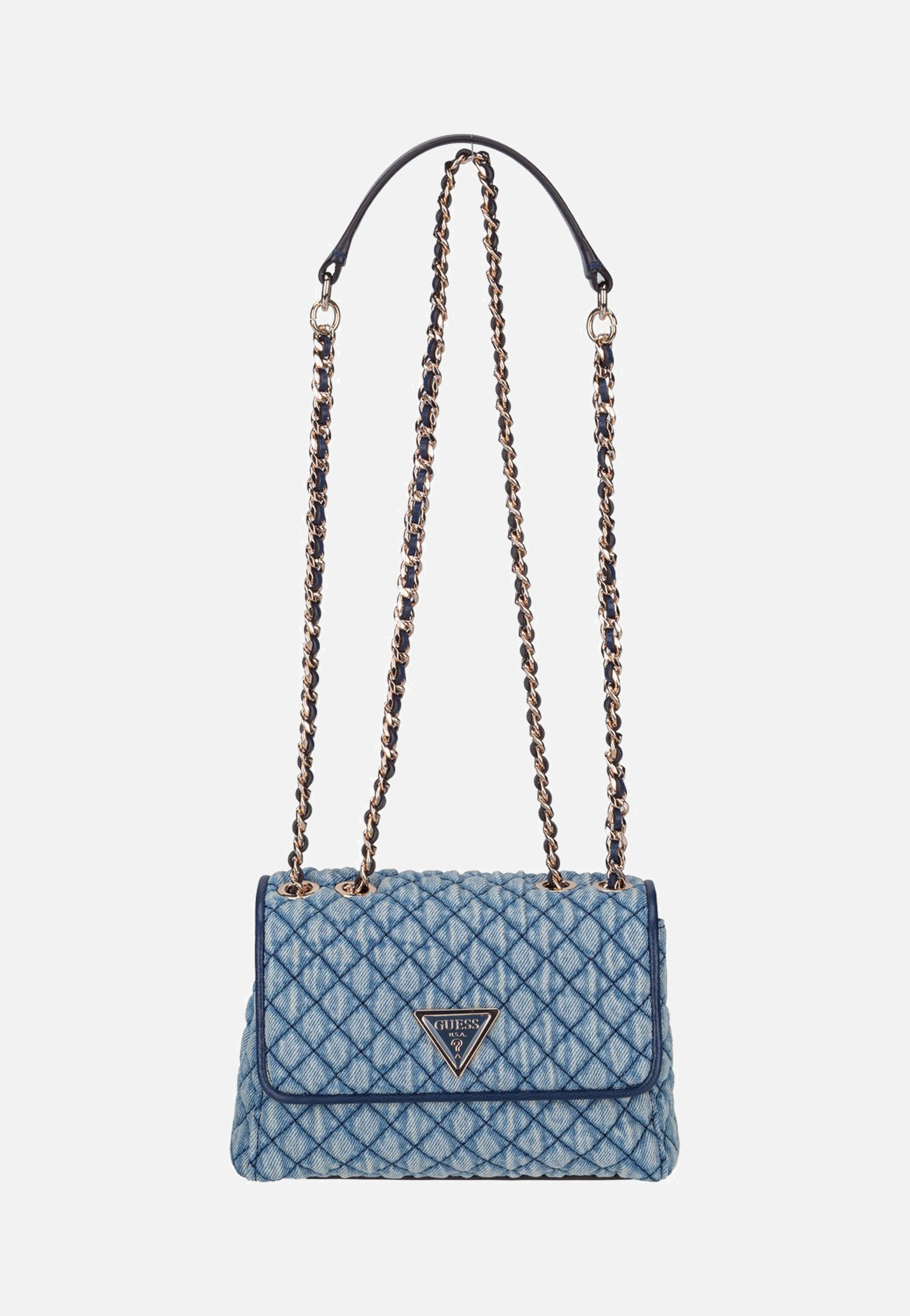 Guess Giully II Mini 2 Comp Convertible Flap 73740 Denim Crossbody Bag