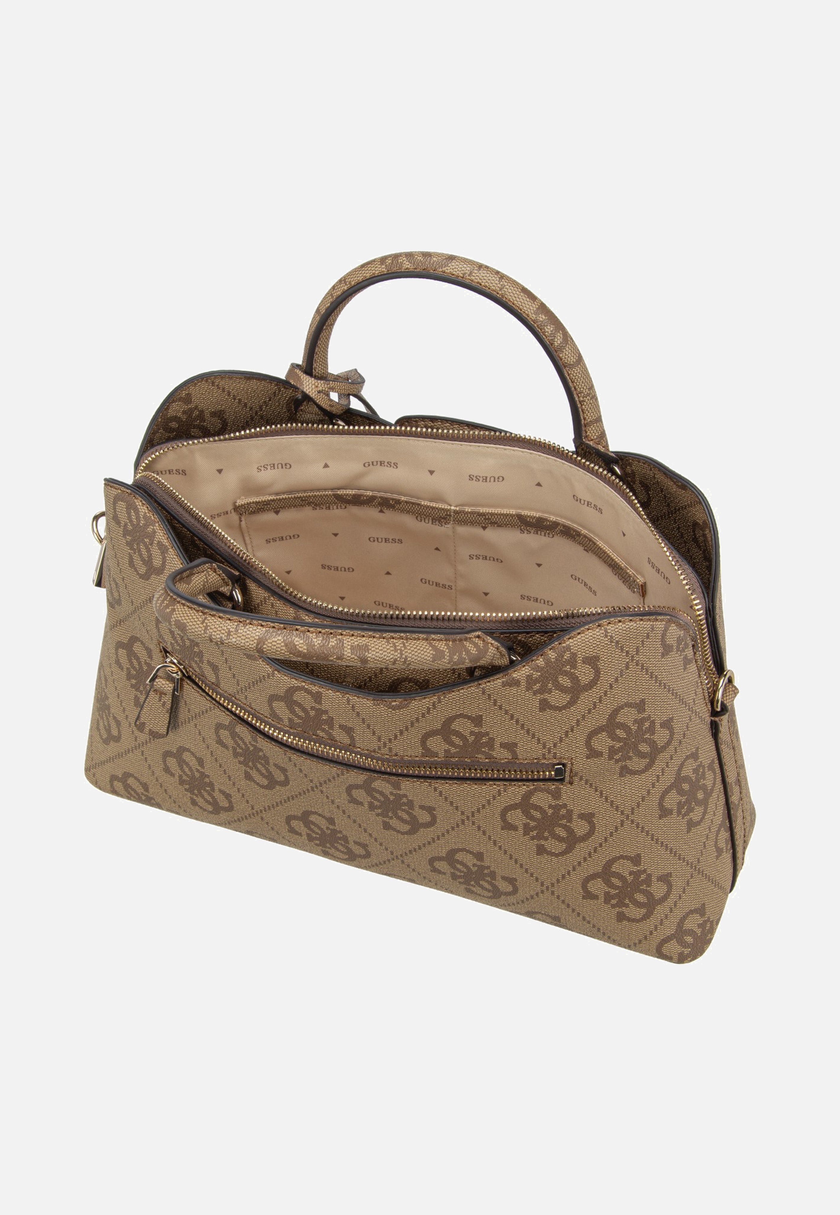 Guess Janie Logo Girlfriend Satchel Latte Logo Satchel
