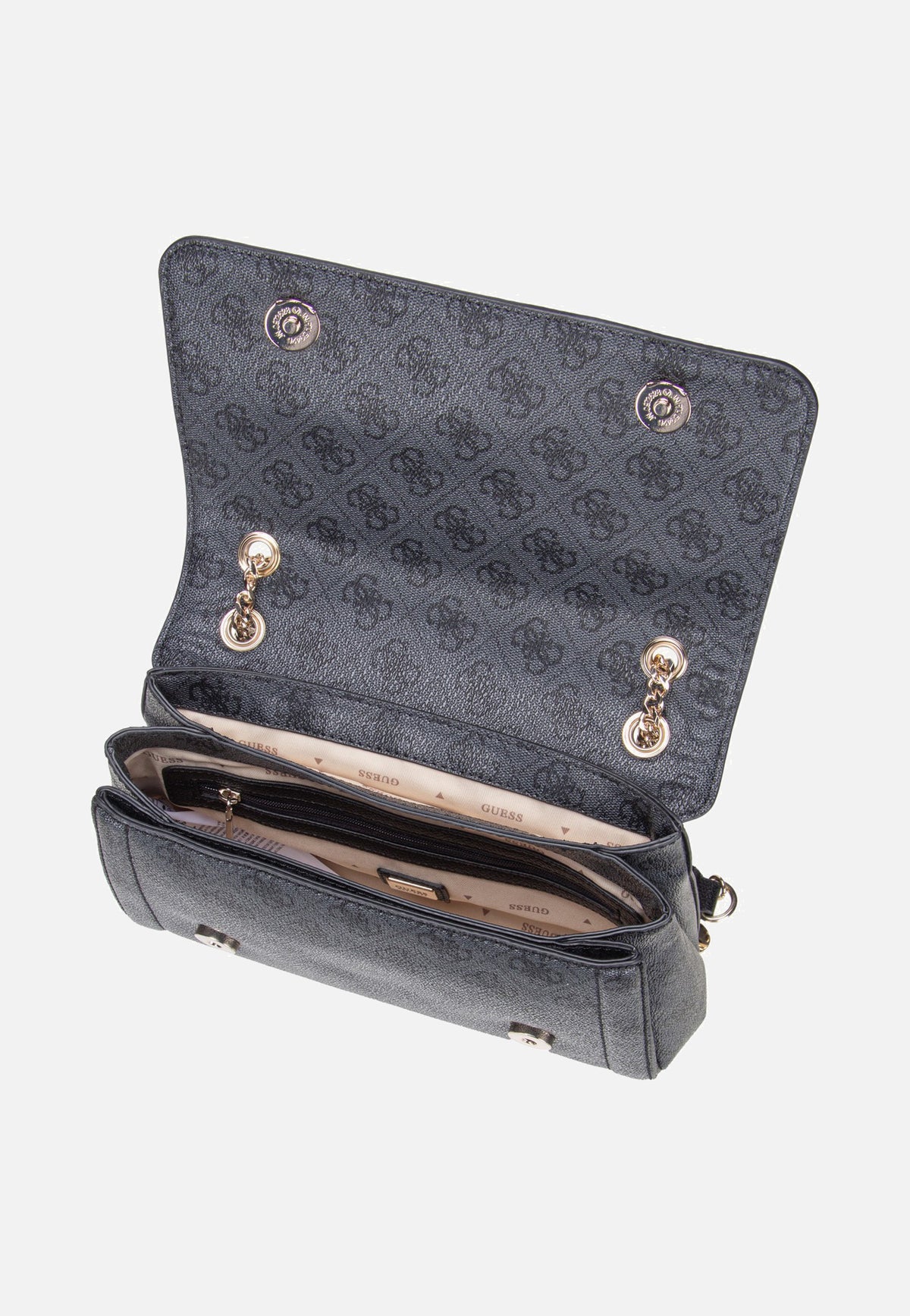 Guess Noelle II Conv XBody Flap 72210 Coal Logo Schultertasche