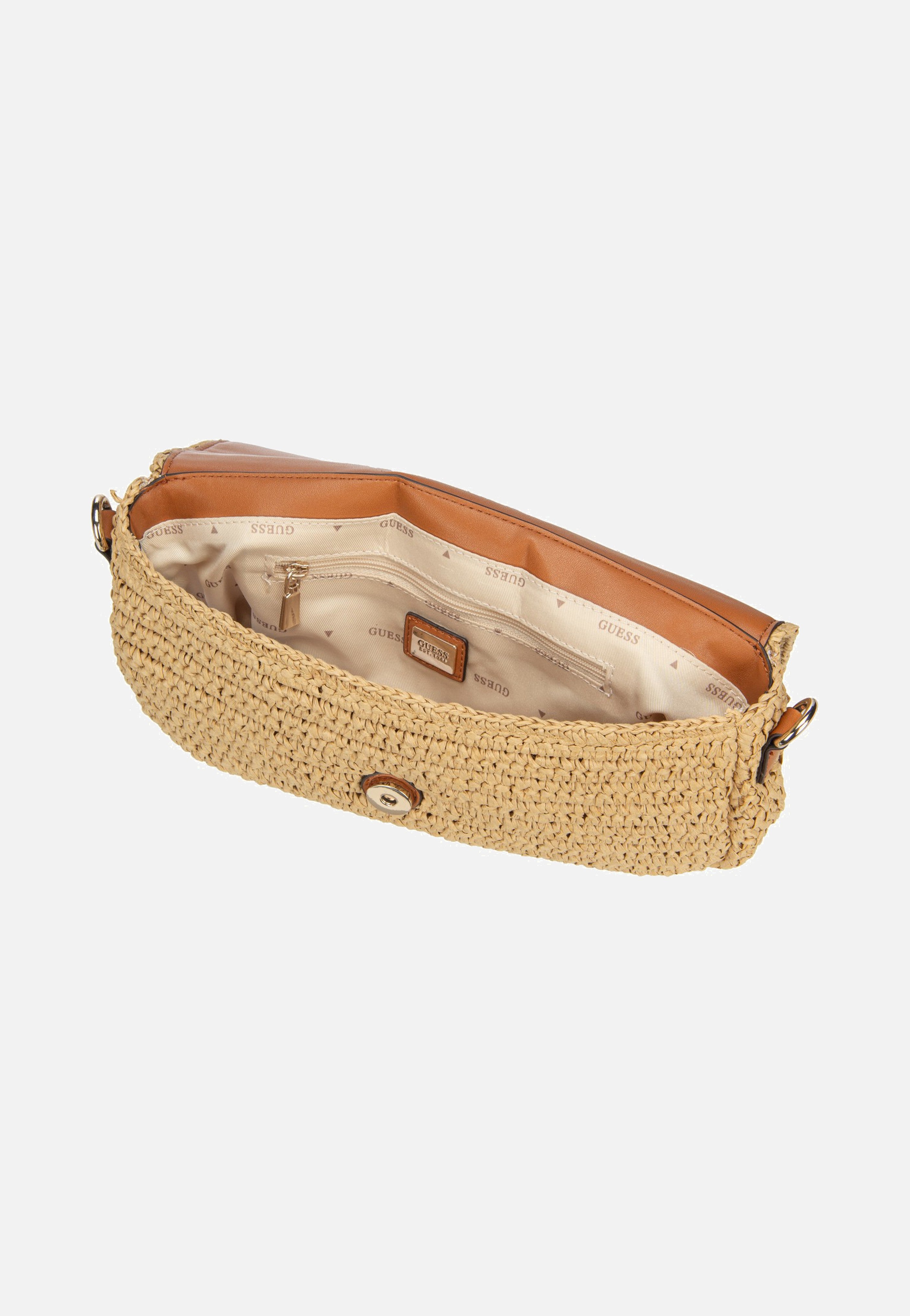 Guess Ofelia Flap Shoulder 23190 Natural/Cognac Schultertasche