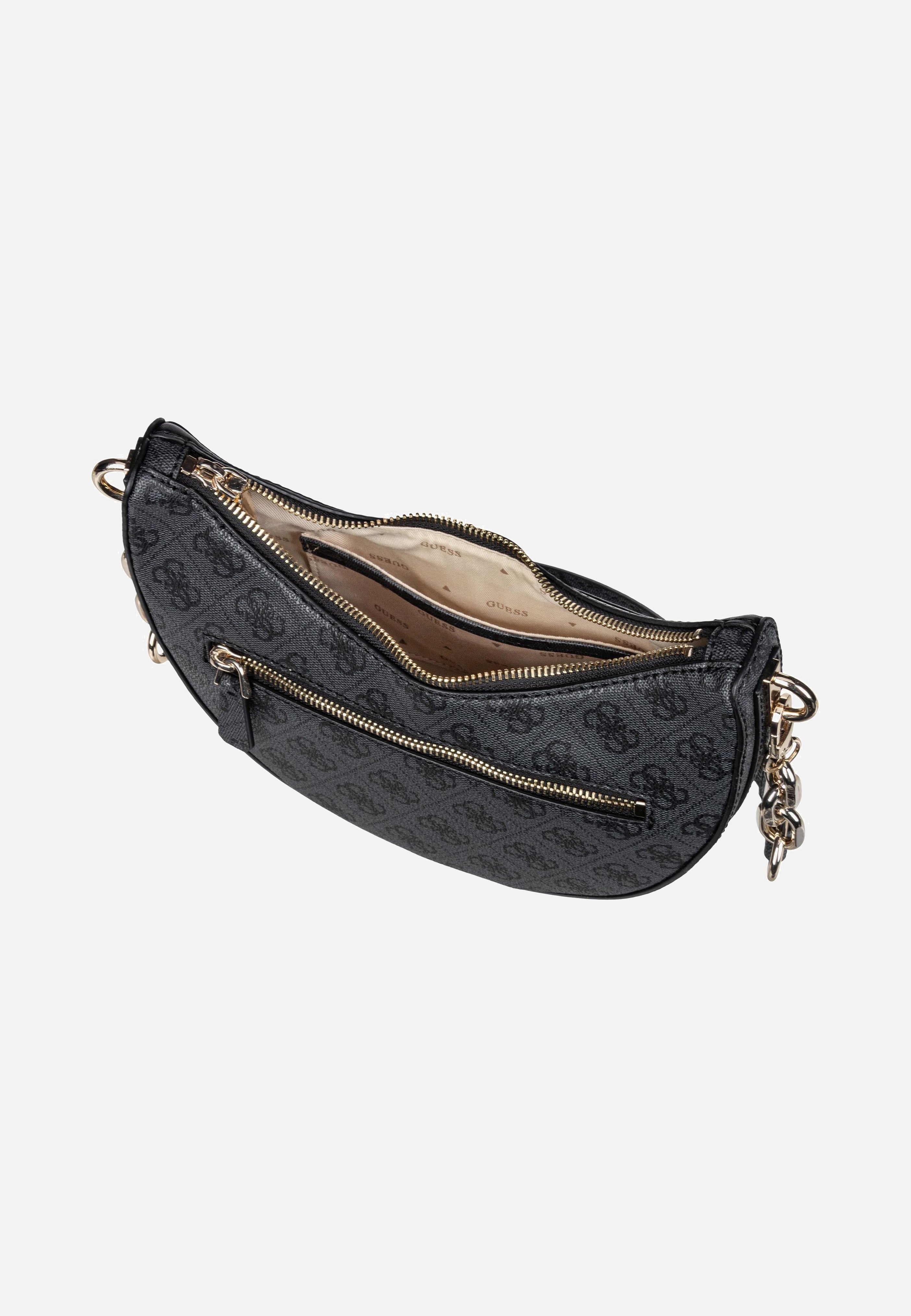 Guess Orlina Logo Top Zip 40180 Coal Schultertasche